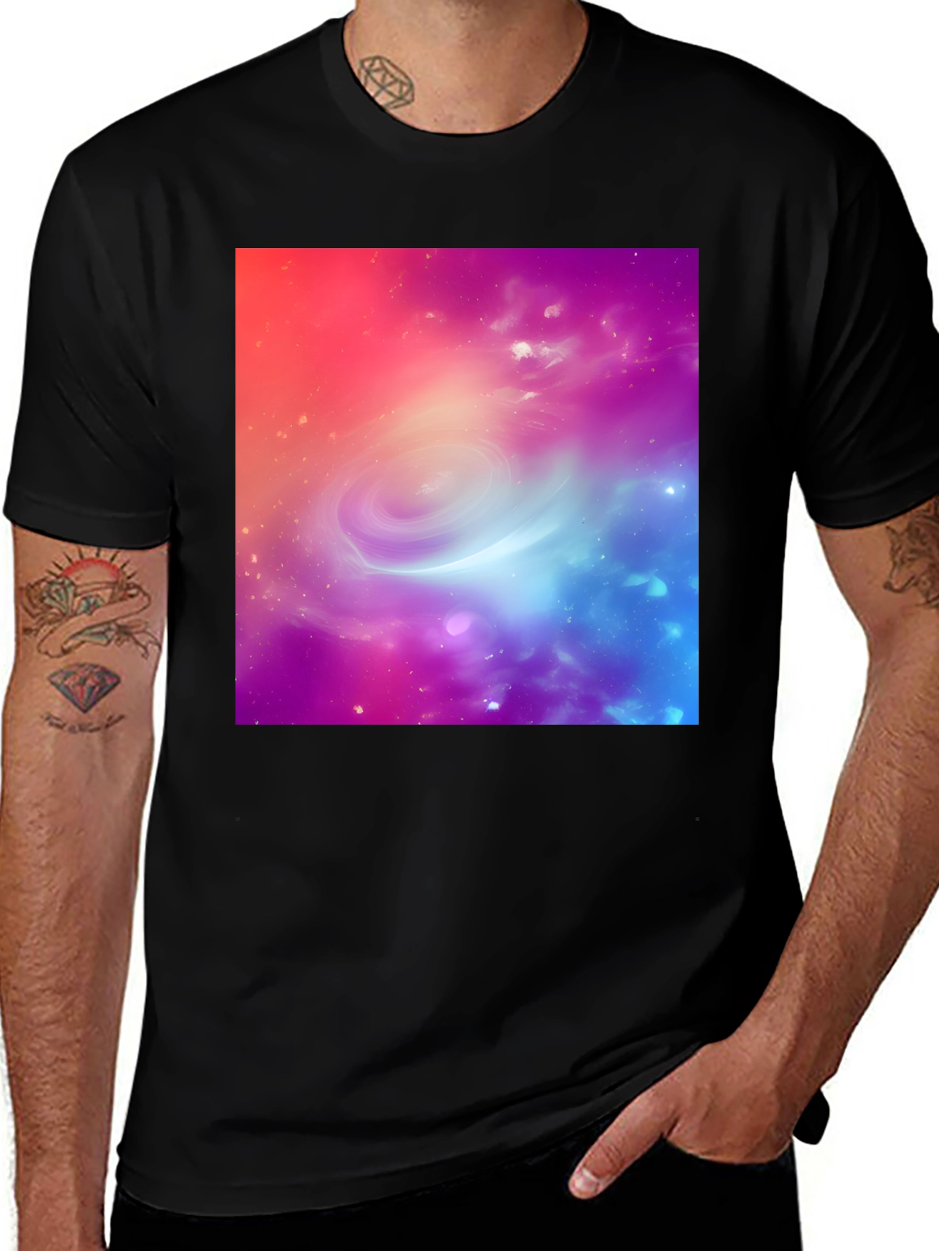 Variant 20 of Galaxy Print Black T-Shirt