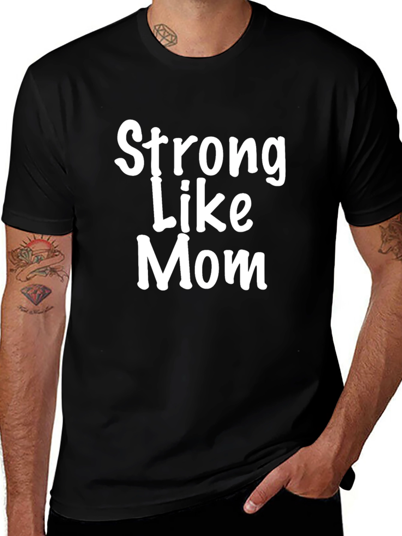 Variant 5 of Strong Like Mom Black T-Shirt