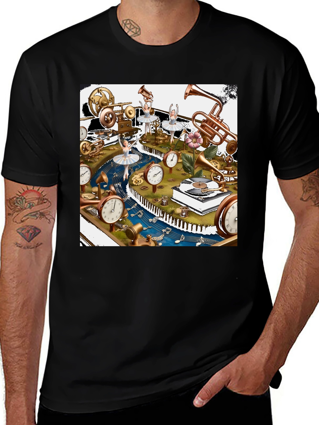 Surreal Musical T-Shirt - Unique Steampunk Design