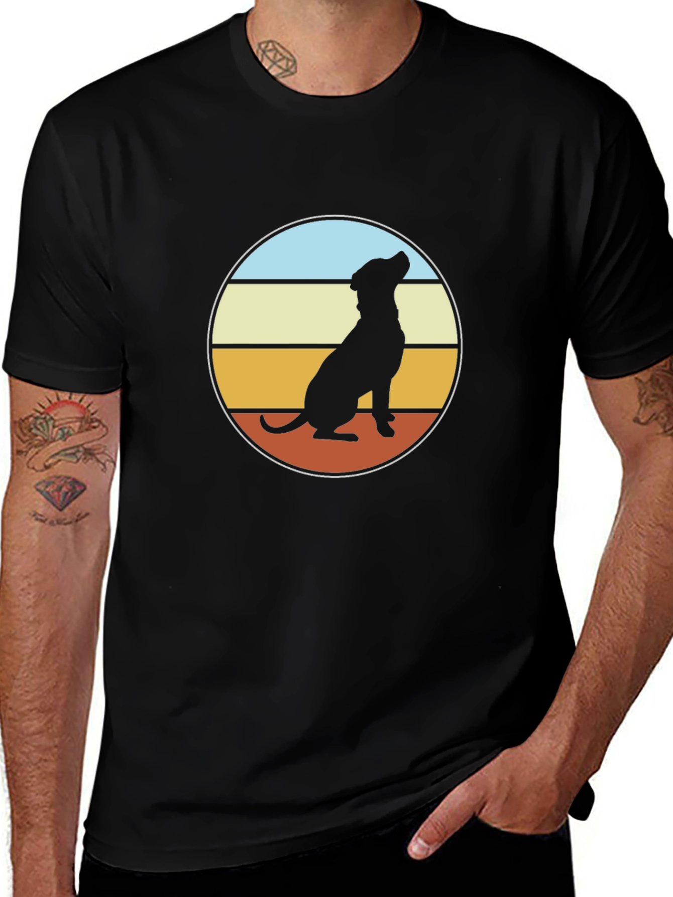 Variant 5 of Retro Dog Silhouette T-Shirt - Classic Style