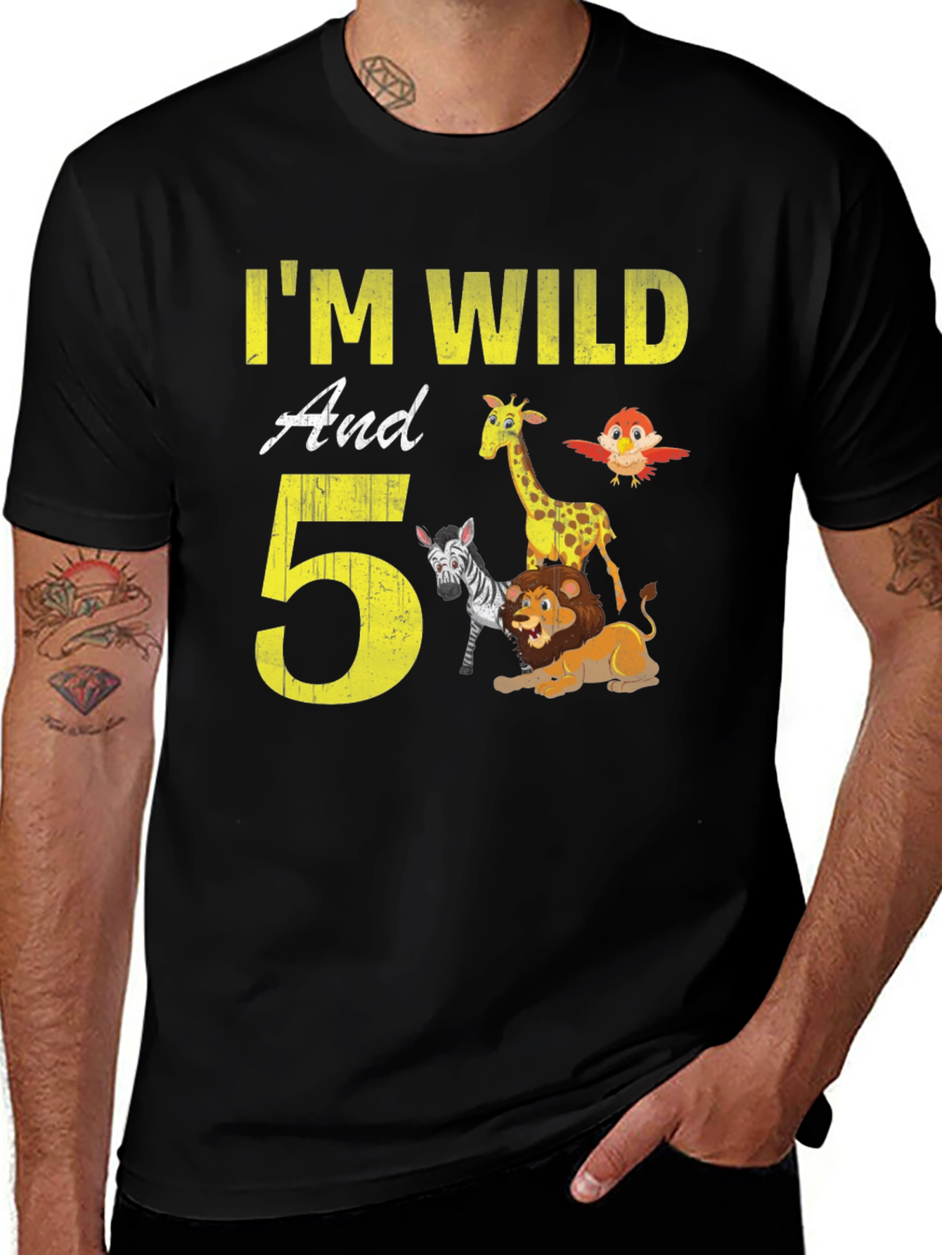 Variant 8 of I'm Wild And 5! Birthday Animals Kids T-Shirt