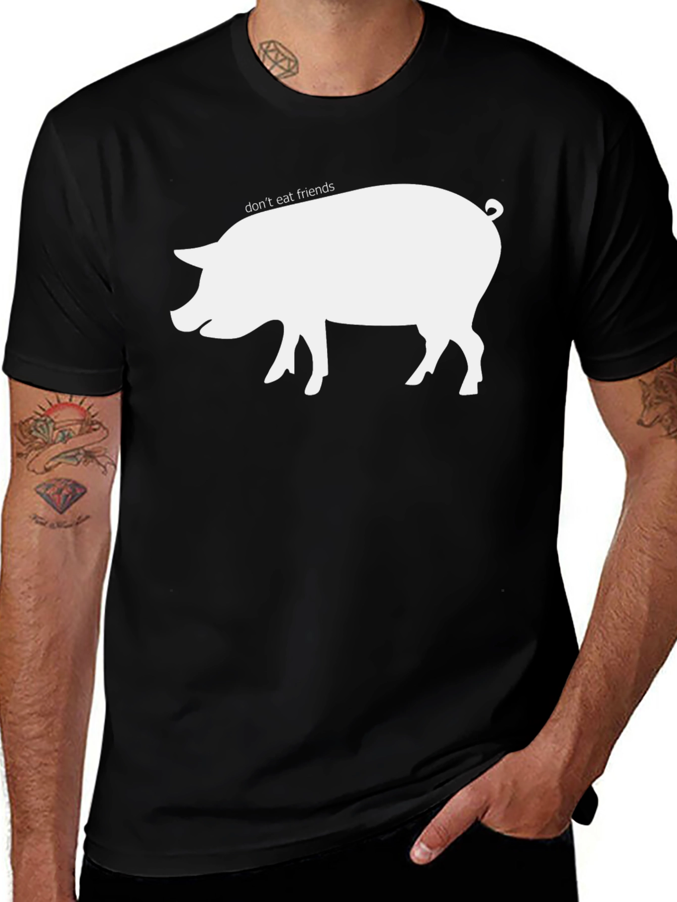Variant 13 of Don't Eat Friends Pig Graphic T-Shirt