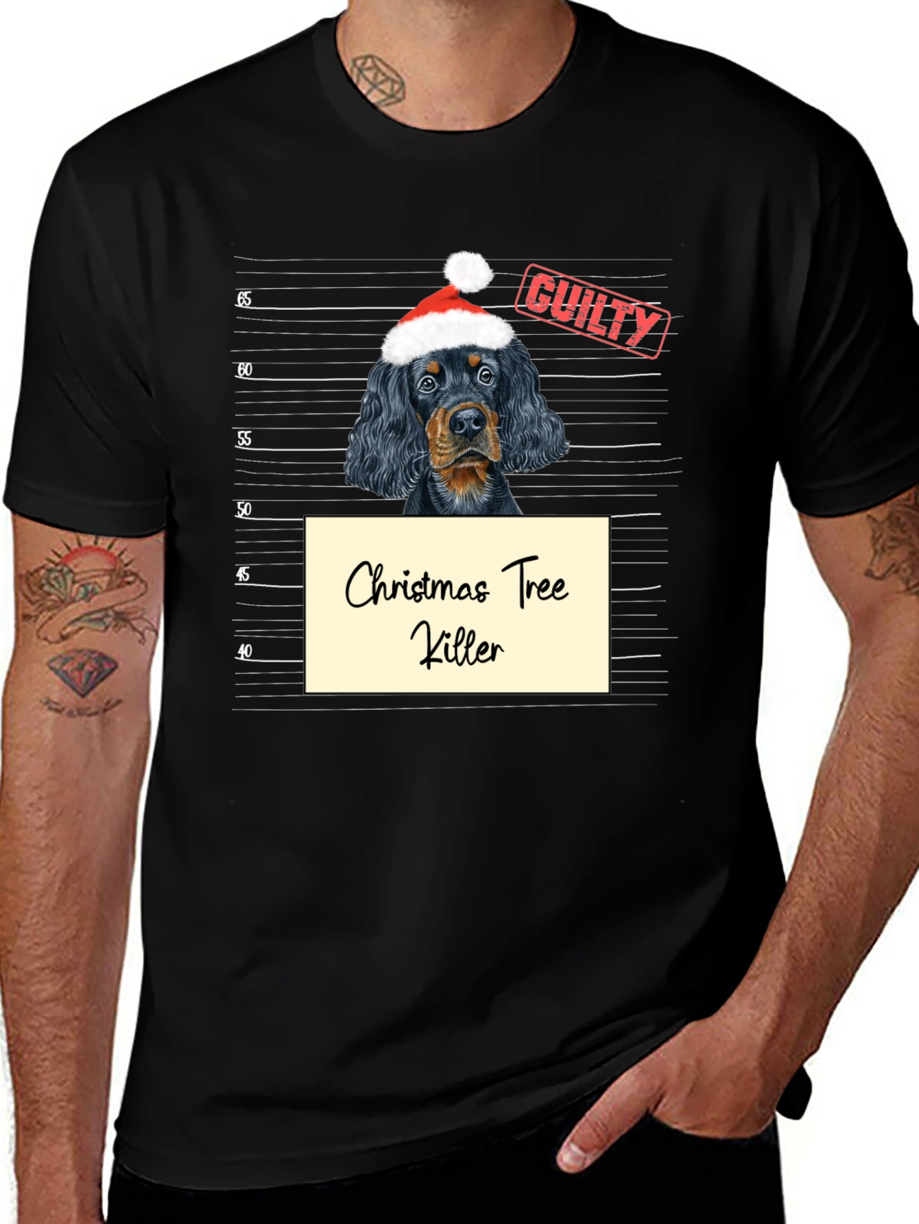 Variant 14 of Guilty Christmas Tree Killer Dog T-Shirt