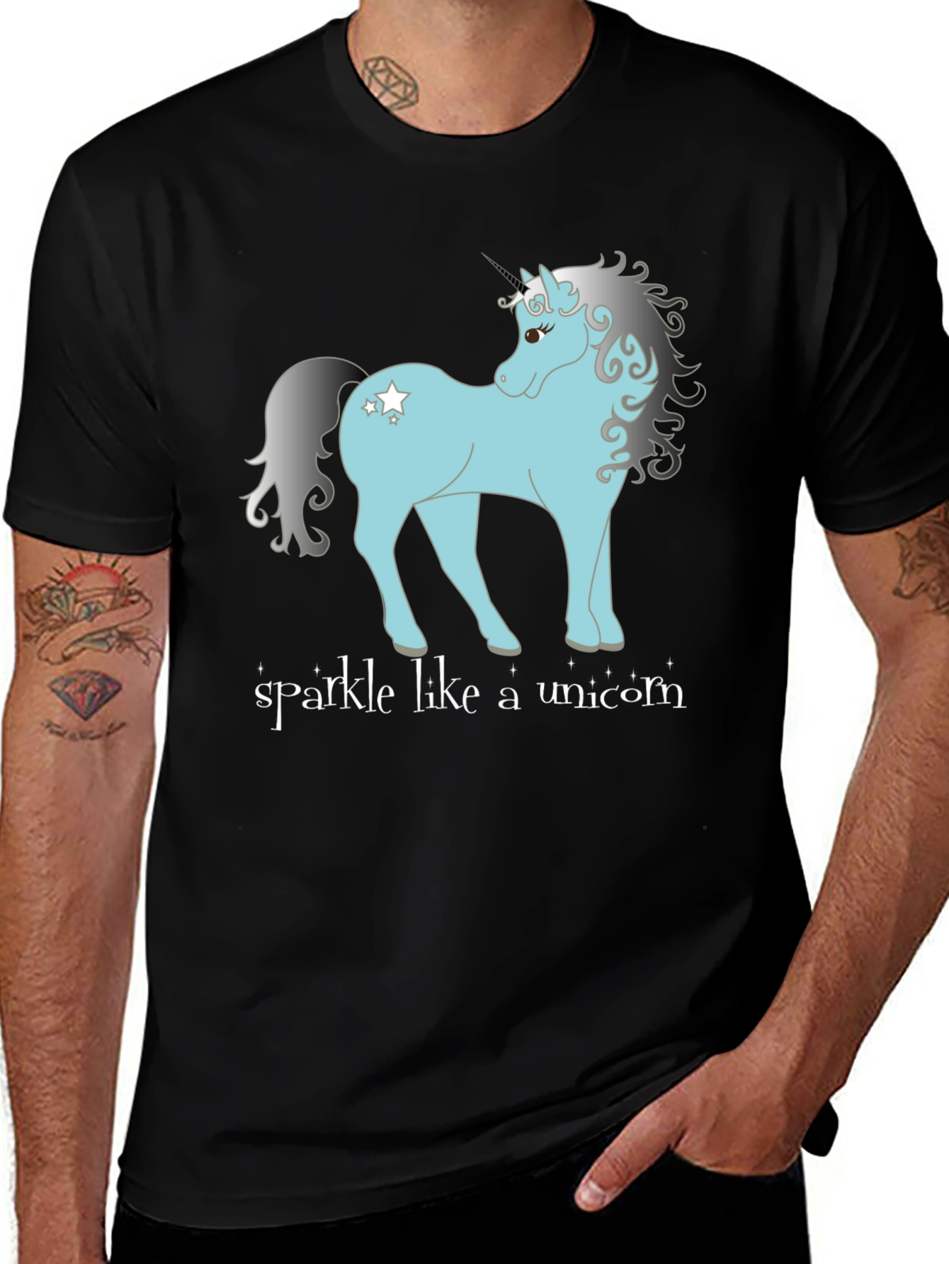 Variant 8 of Sparkle Like a Unicorn Black T-Shirt