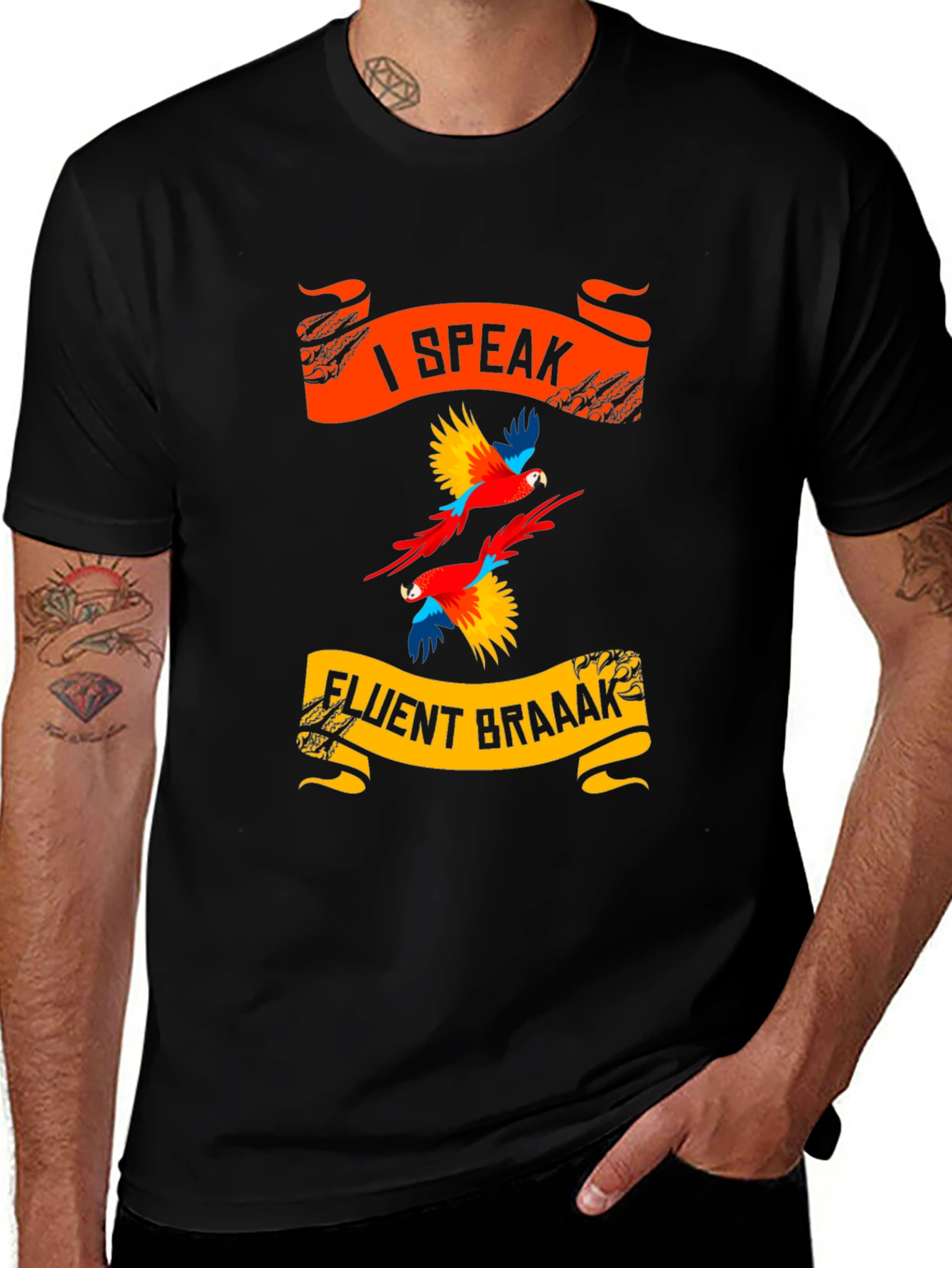 Variant 15 of Funny Parrot T-Shirt - I Speak Fluent Braaak