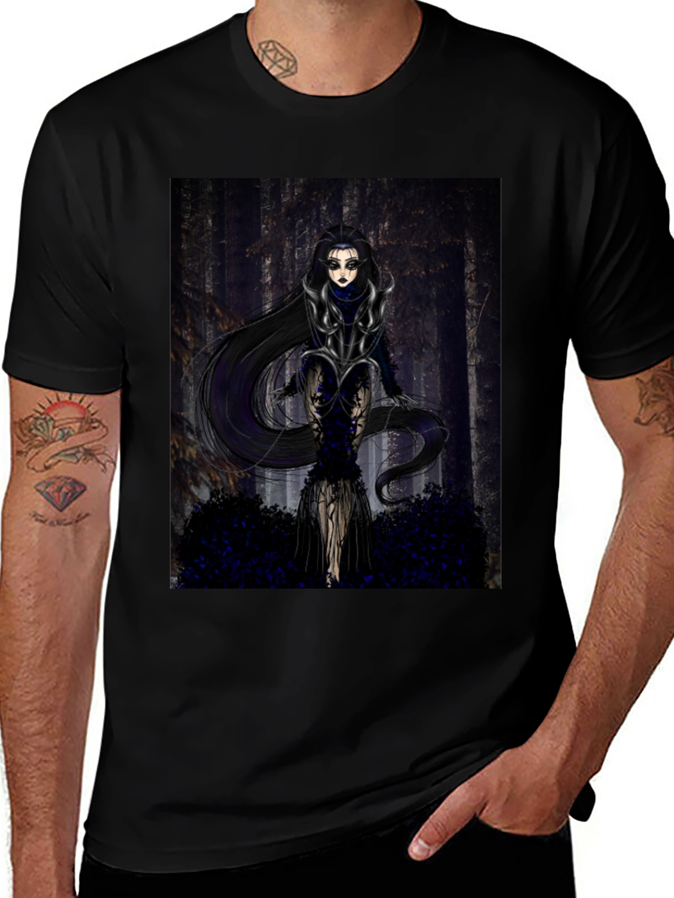 Variant 23 of Gothic Forest Woman Graphic Print T-Shirt