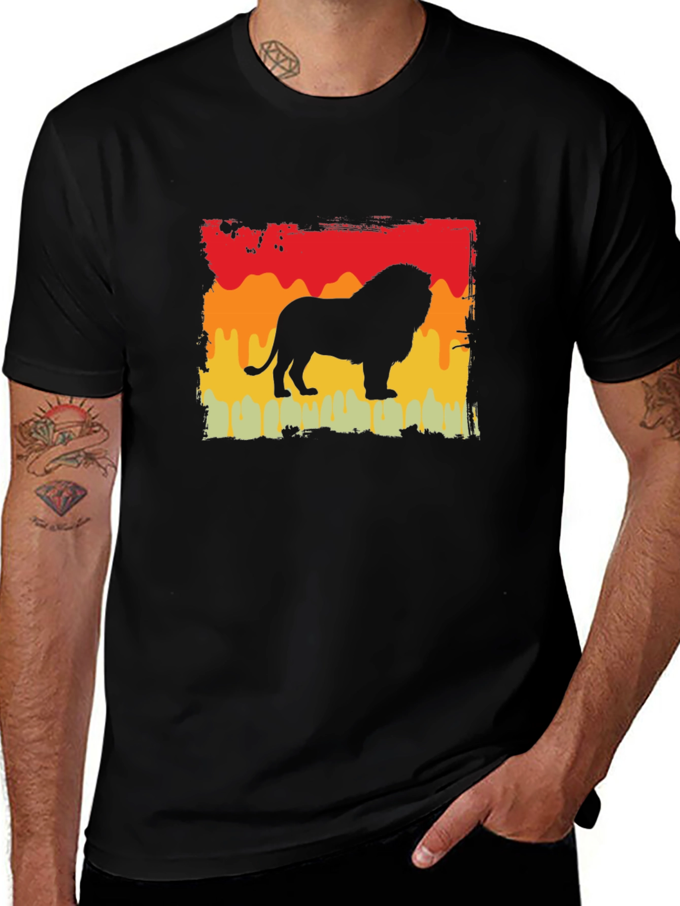 Variant 3 of Retro Lion Graphic Tee - Classic Style