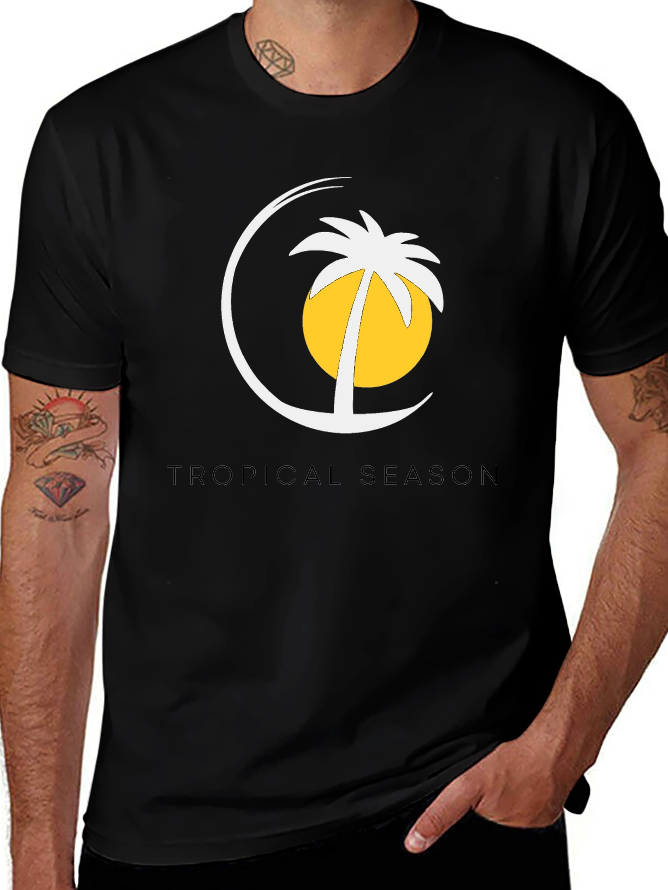 Variant 6 of Tropical Season Black T-Shirt