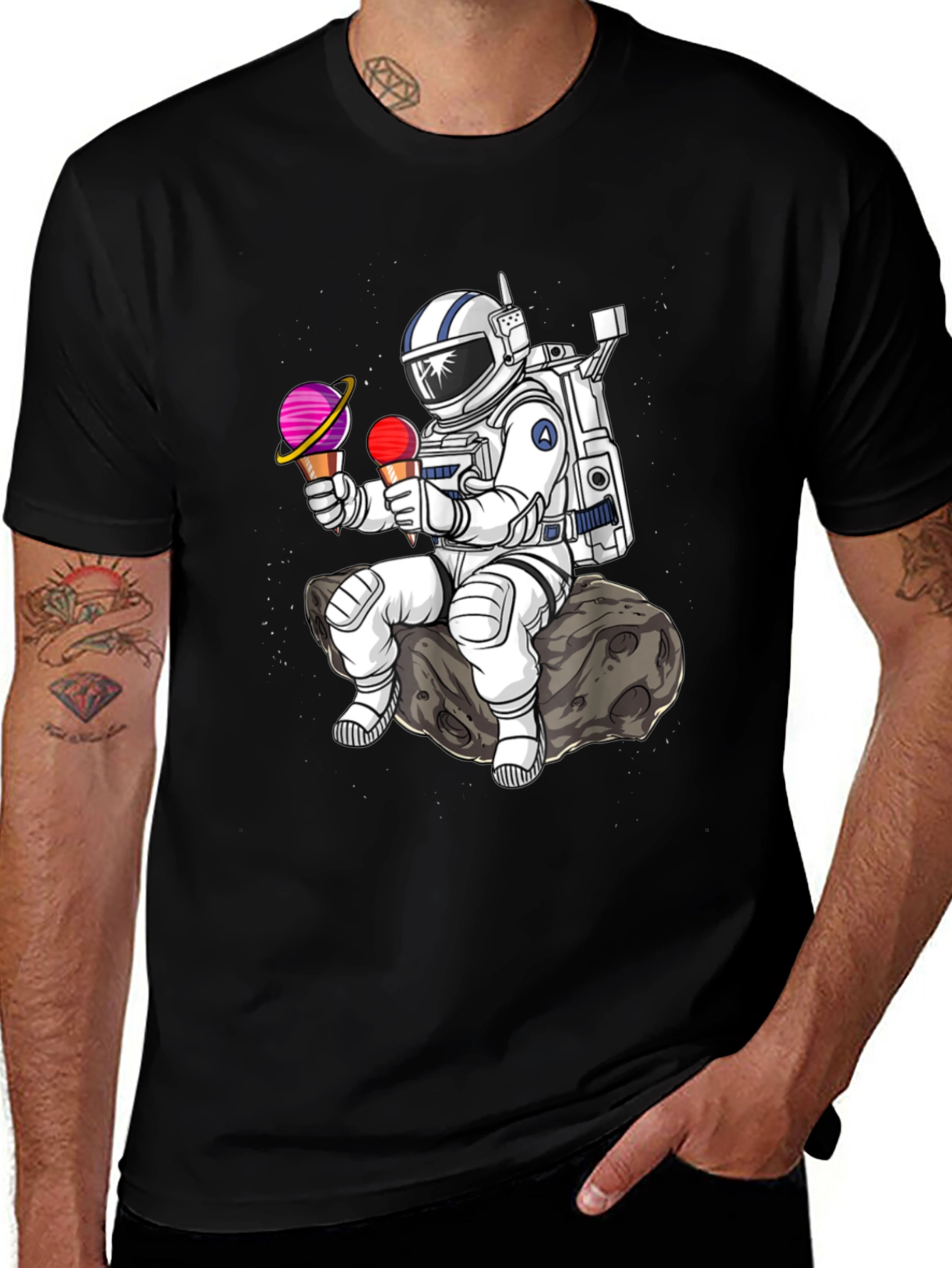 Variant 27 of Astronaut Ice Cream T-Shirt - Space Lover Tee