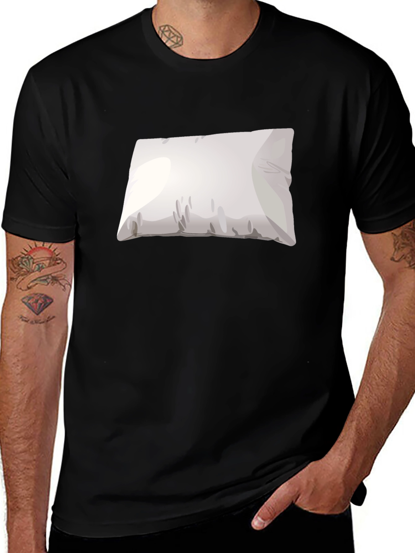 Pillow Graphic Black T-Shirt - Comfortable Sleepwear Tee