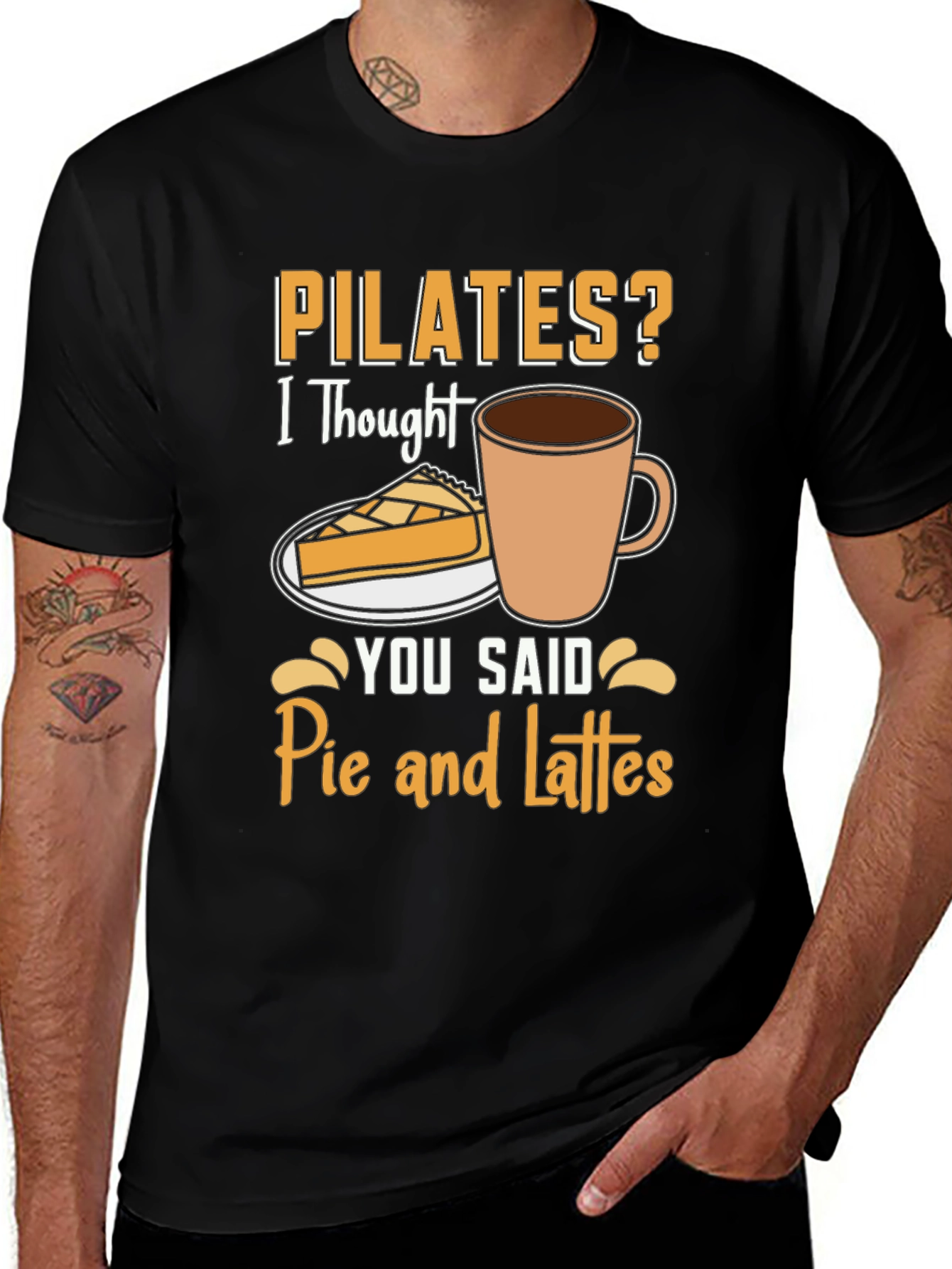 Variant 17 of Pilates? Pie and Lattes Funny T-Shirt