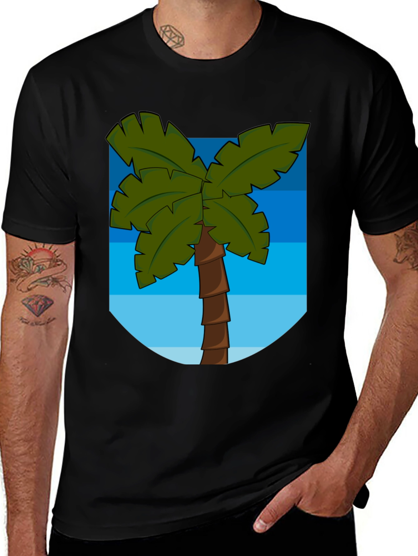 Variant 5 of Tropical Palm Tree Graphic Tee - Summer Vibes