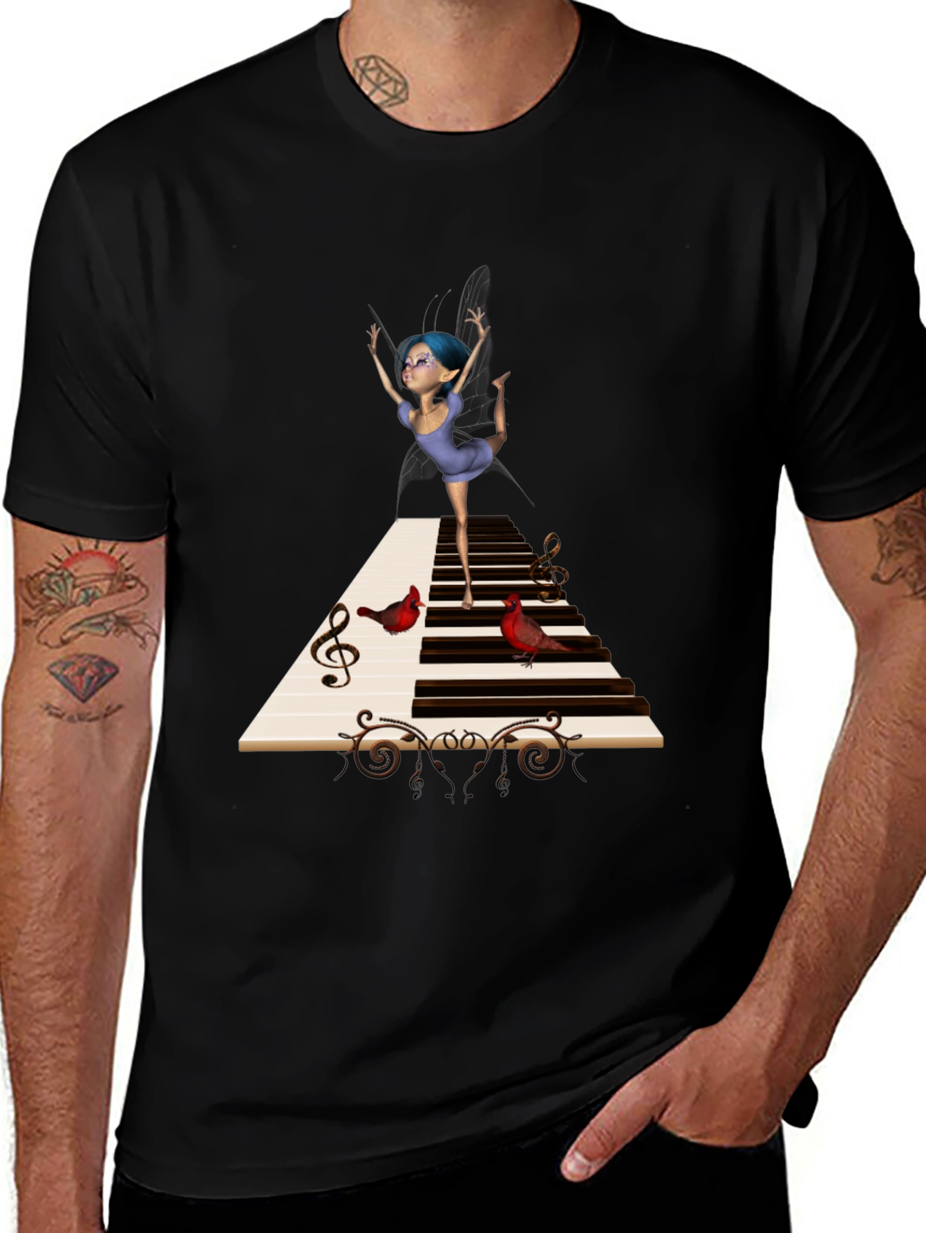 Variant 19 of Musical Fairy Black T-Shirt