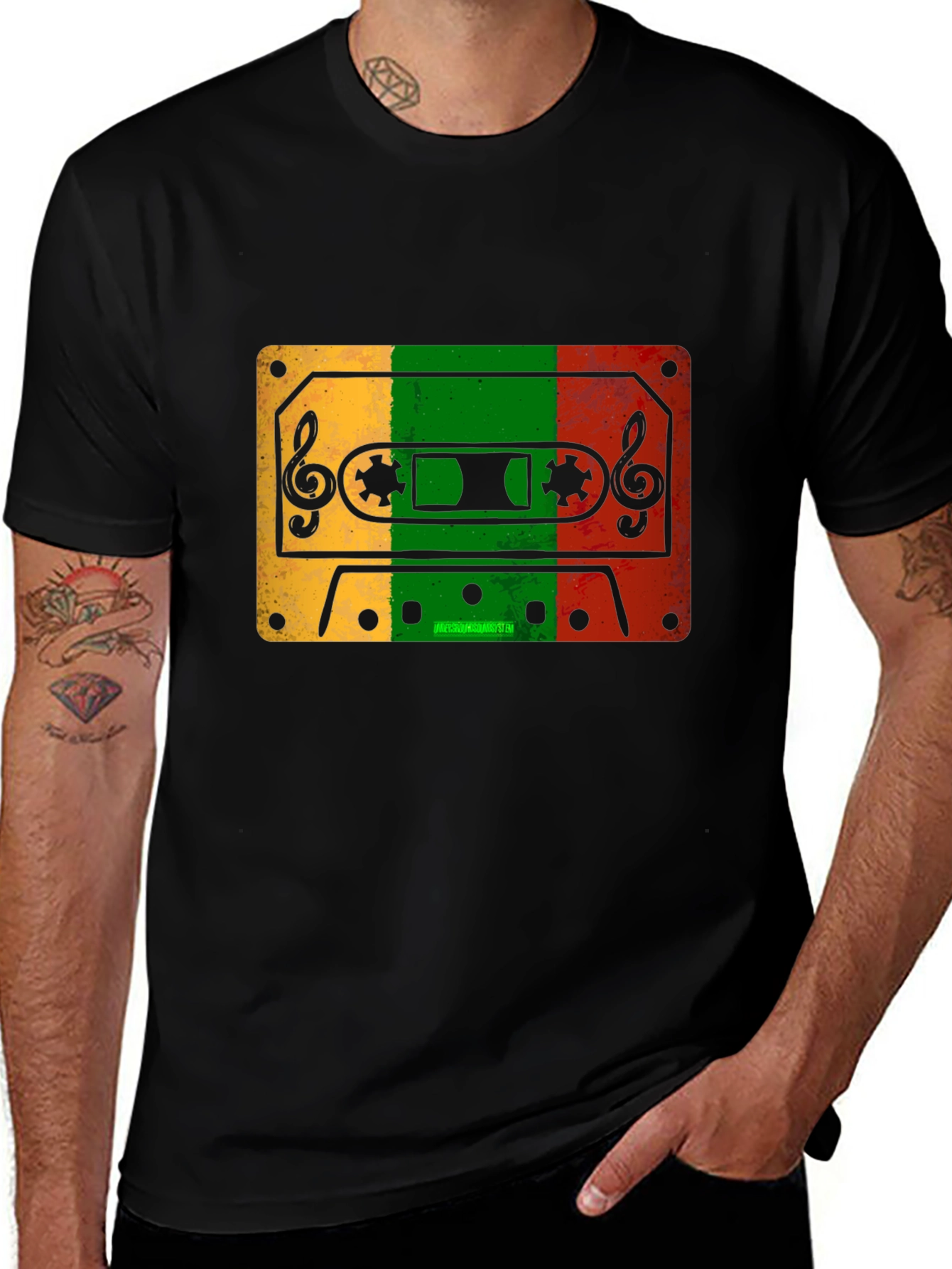 Variant 7 of Retro Reggae Cassette Tape Graphic Tee