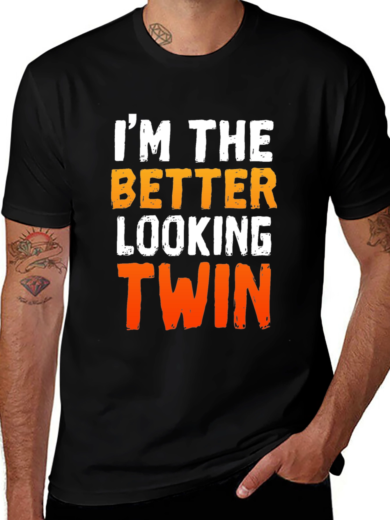 Variant 17 of Better Looking Twin Graphic T-Shirt - Funny Sibling Tee
