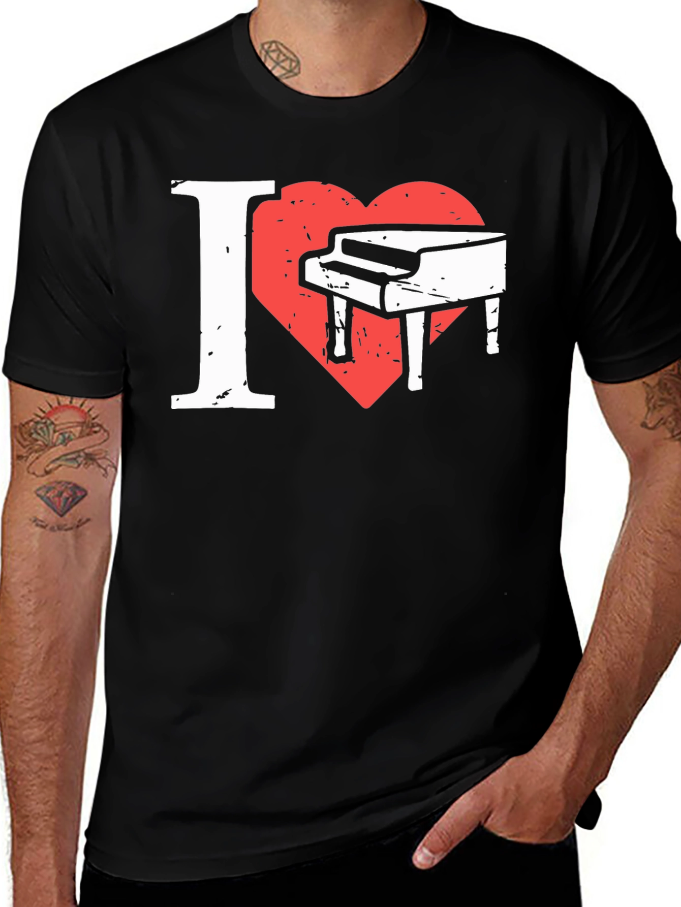 Variant 21 of I Love Piano Graphic Tee