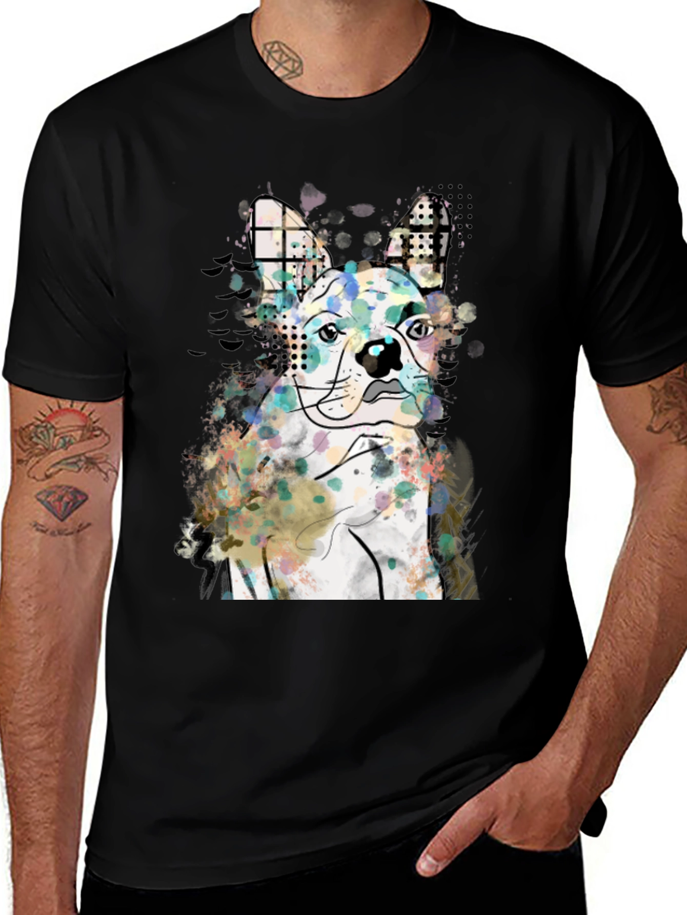 Black Dog Graphic Men's Black T-Shirt main image