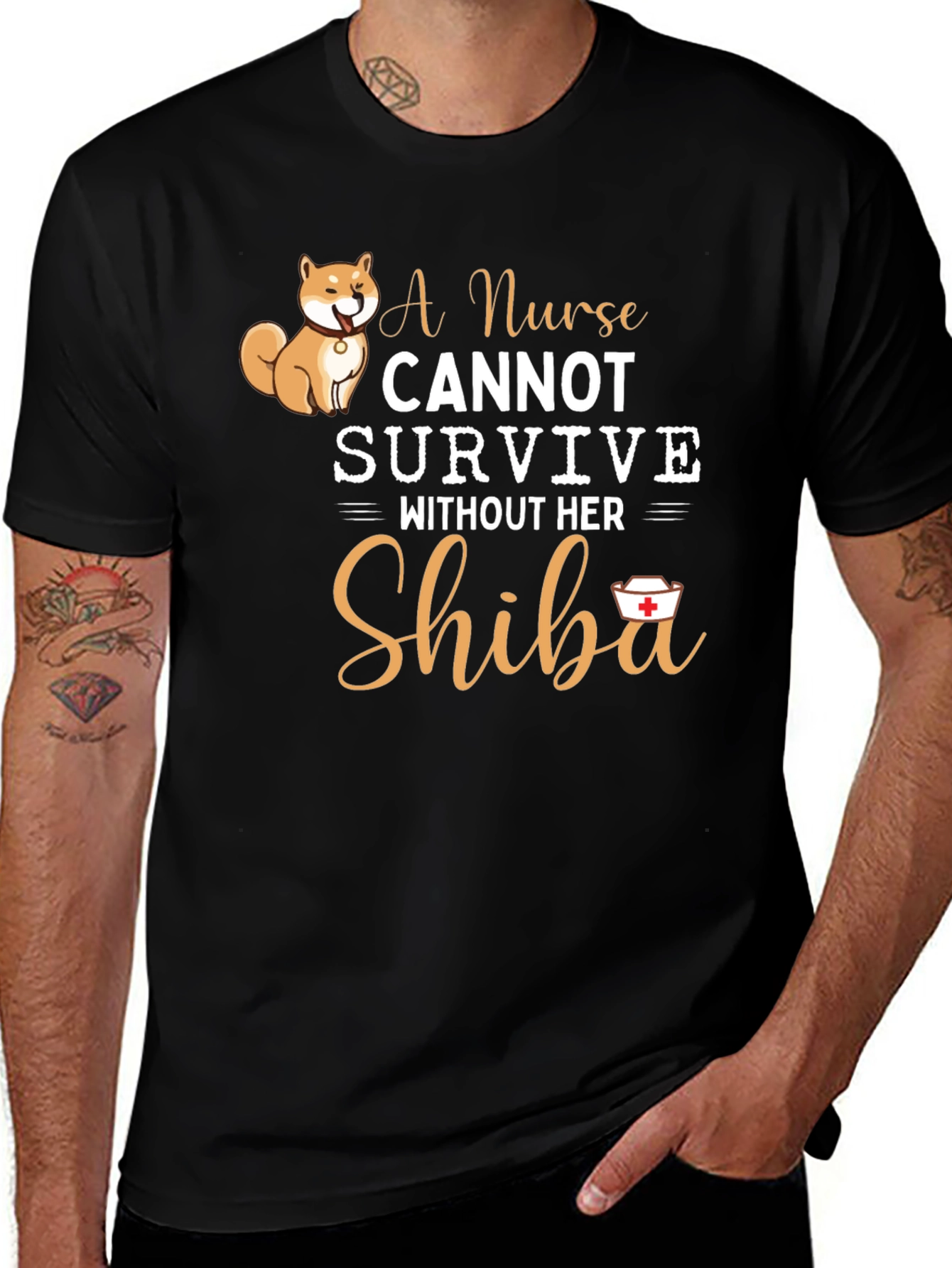 Nurse Shiba Inu T-Shirt: A Nurse Cannot Survive!