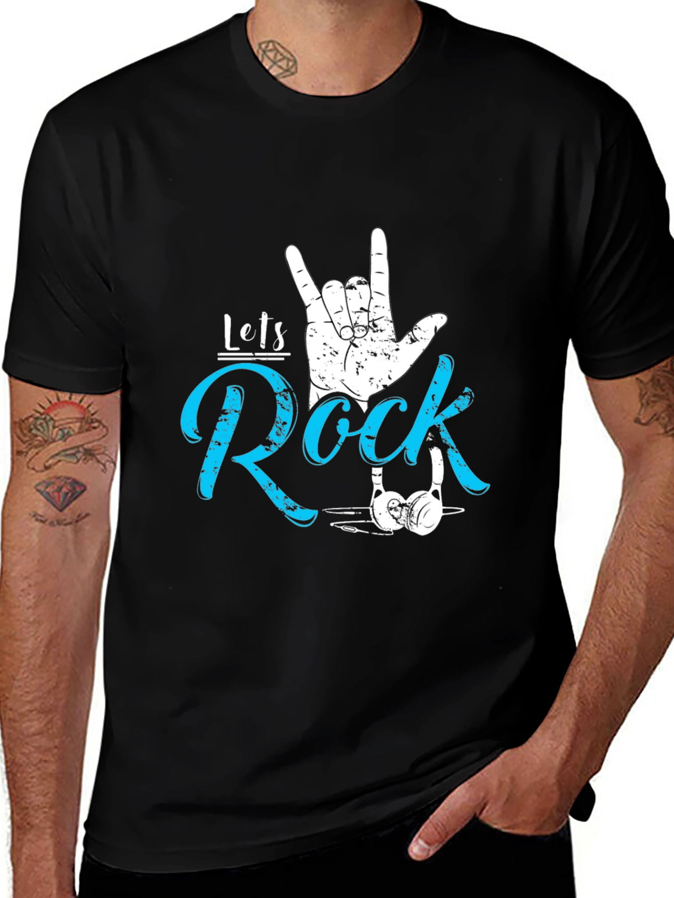 Variant 22 of Let's Rock Graphic Tee - Cool Music Fan T-Shirt