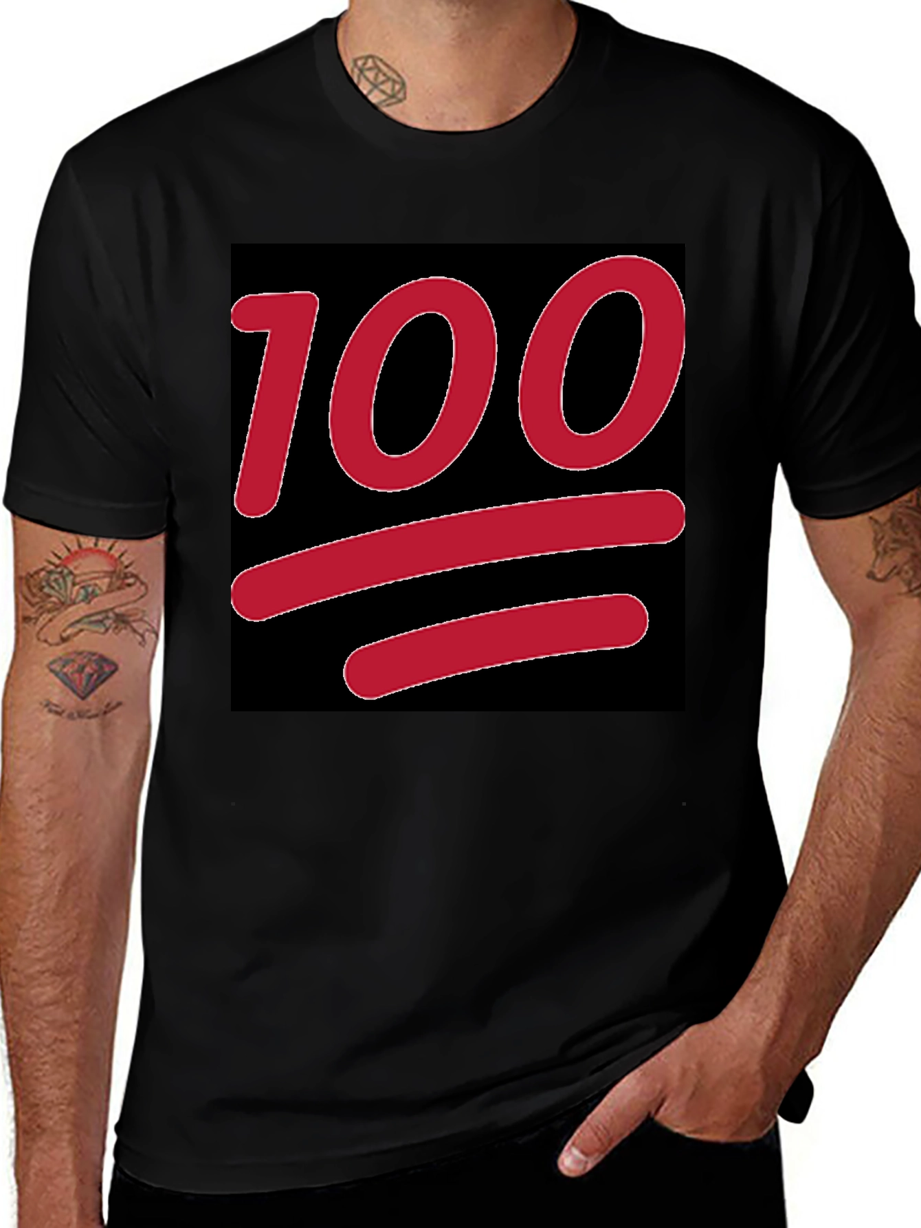 Variant 29 of 100 Emoji Graphic T-Shirt - Black