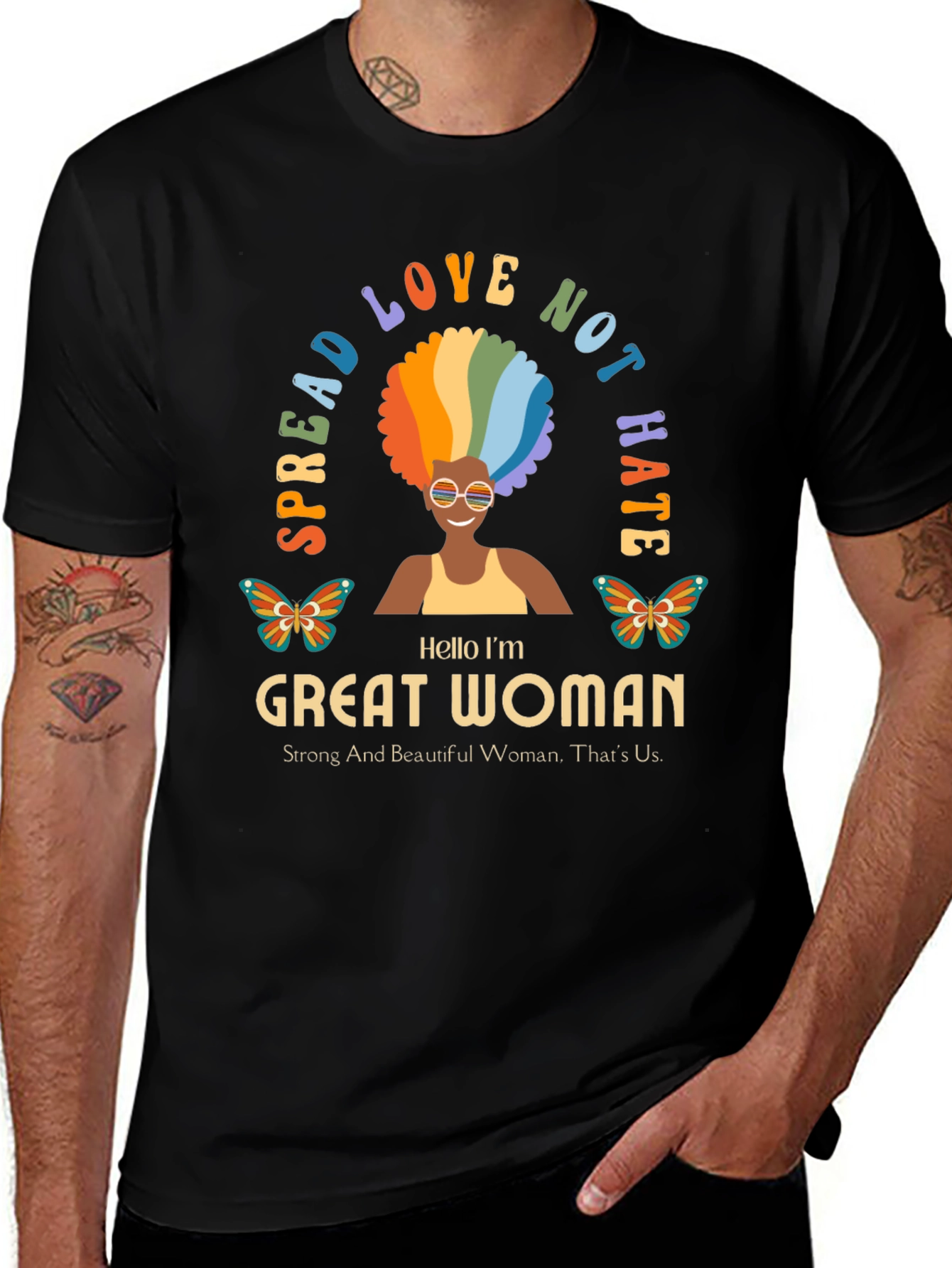 Variant 16 of Spread Love T-Shirt - Great Woman Design