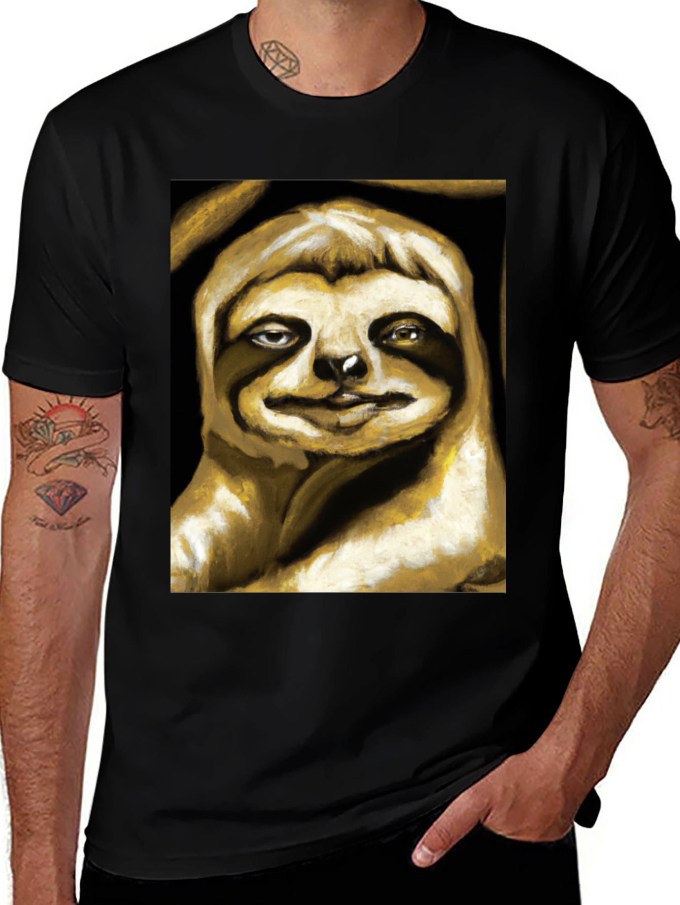 Variant 9 of Sloth Graphic Tee - Black