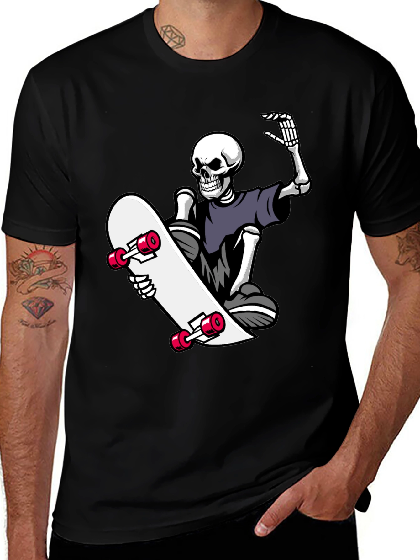Variant 11 of Skeleton Skateboarder Graphic Tee