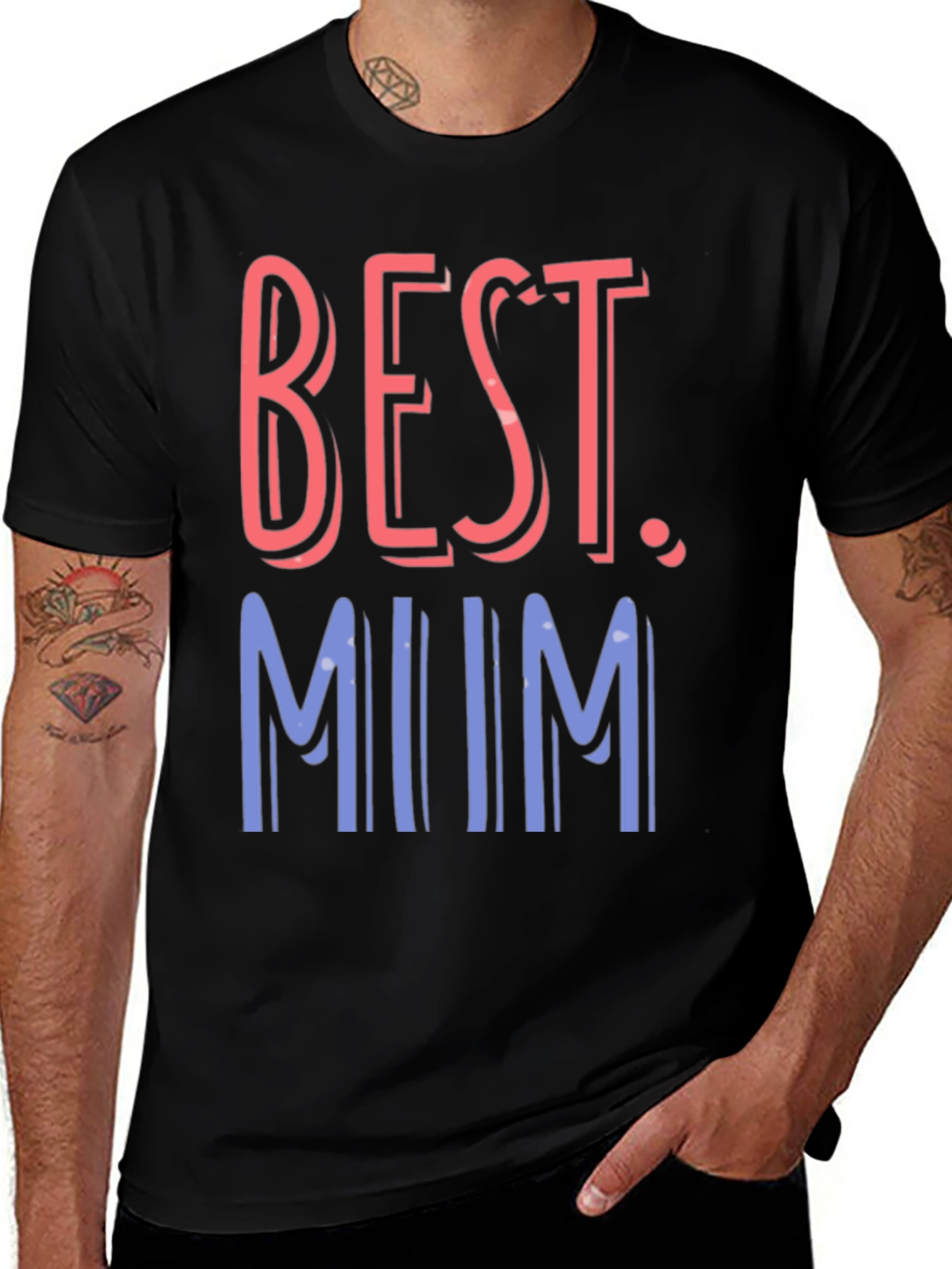 Black Best Mum Graphic Tee - Casual Black T-Shirt main image