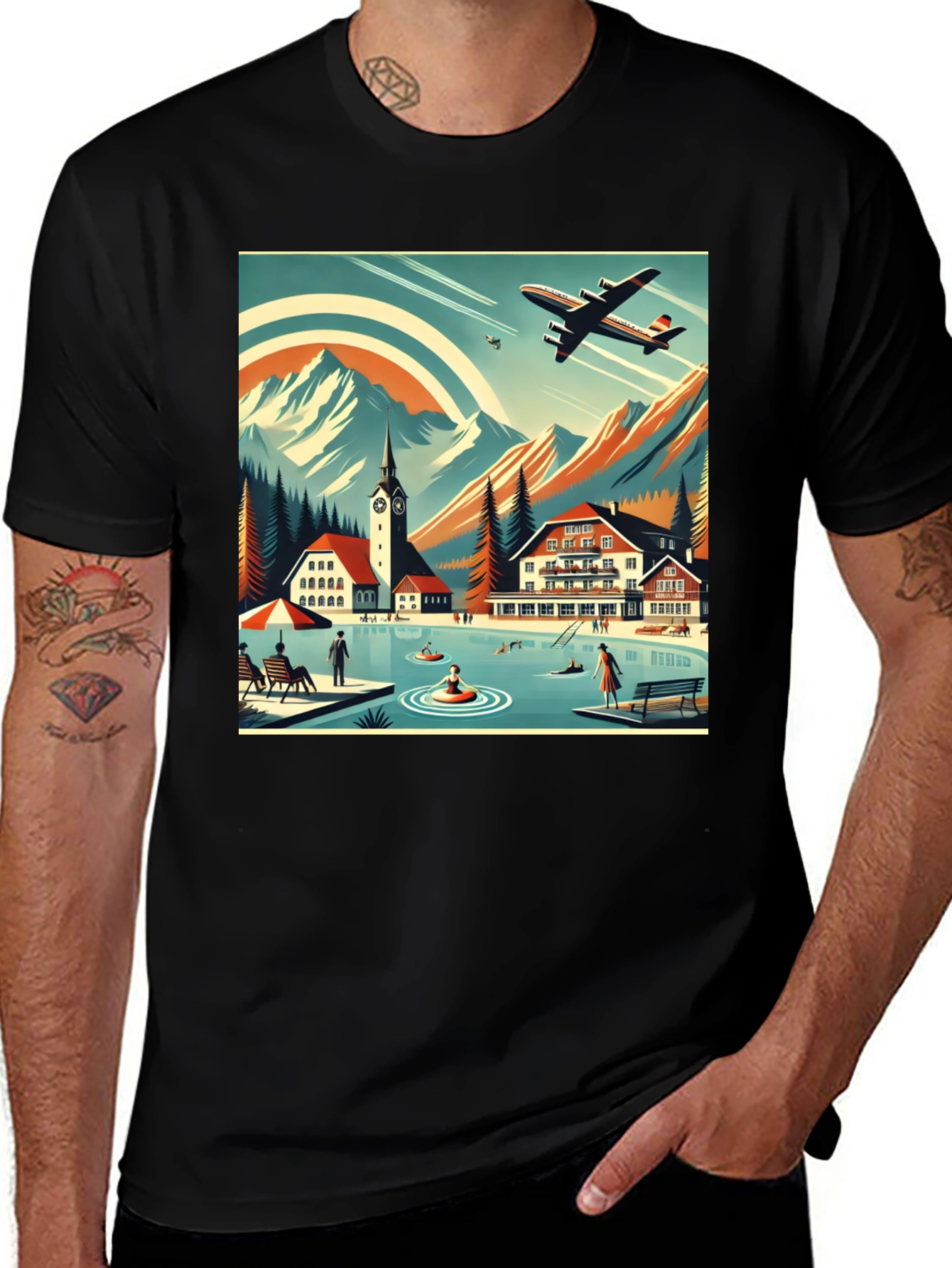 Variant 5 of Retro Travel Art T-Shirt