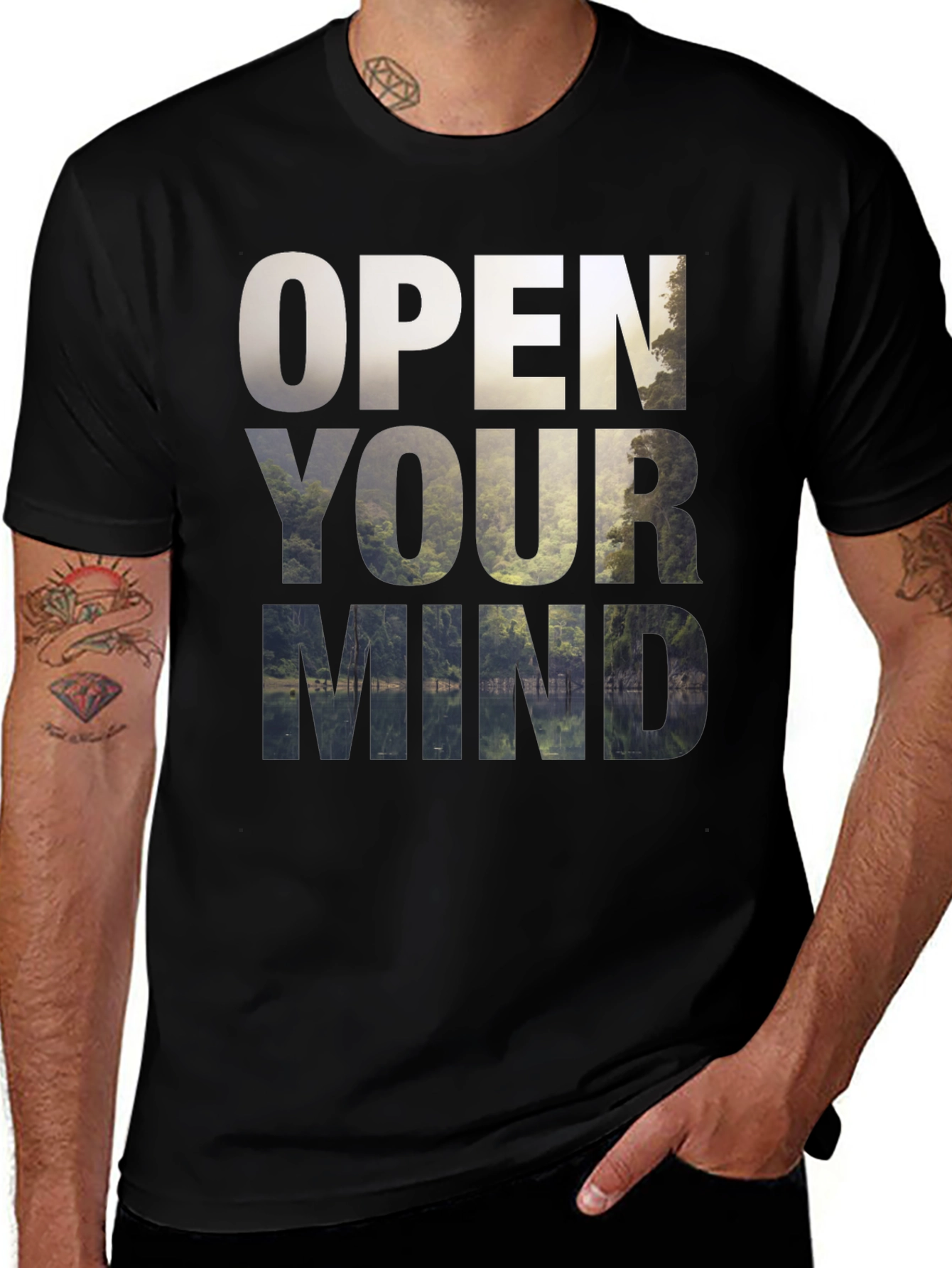 Variant 10 of Open Your Mind Graphic Tee - Nature Inspired Design