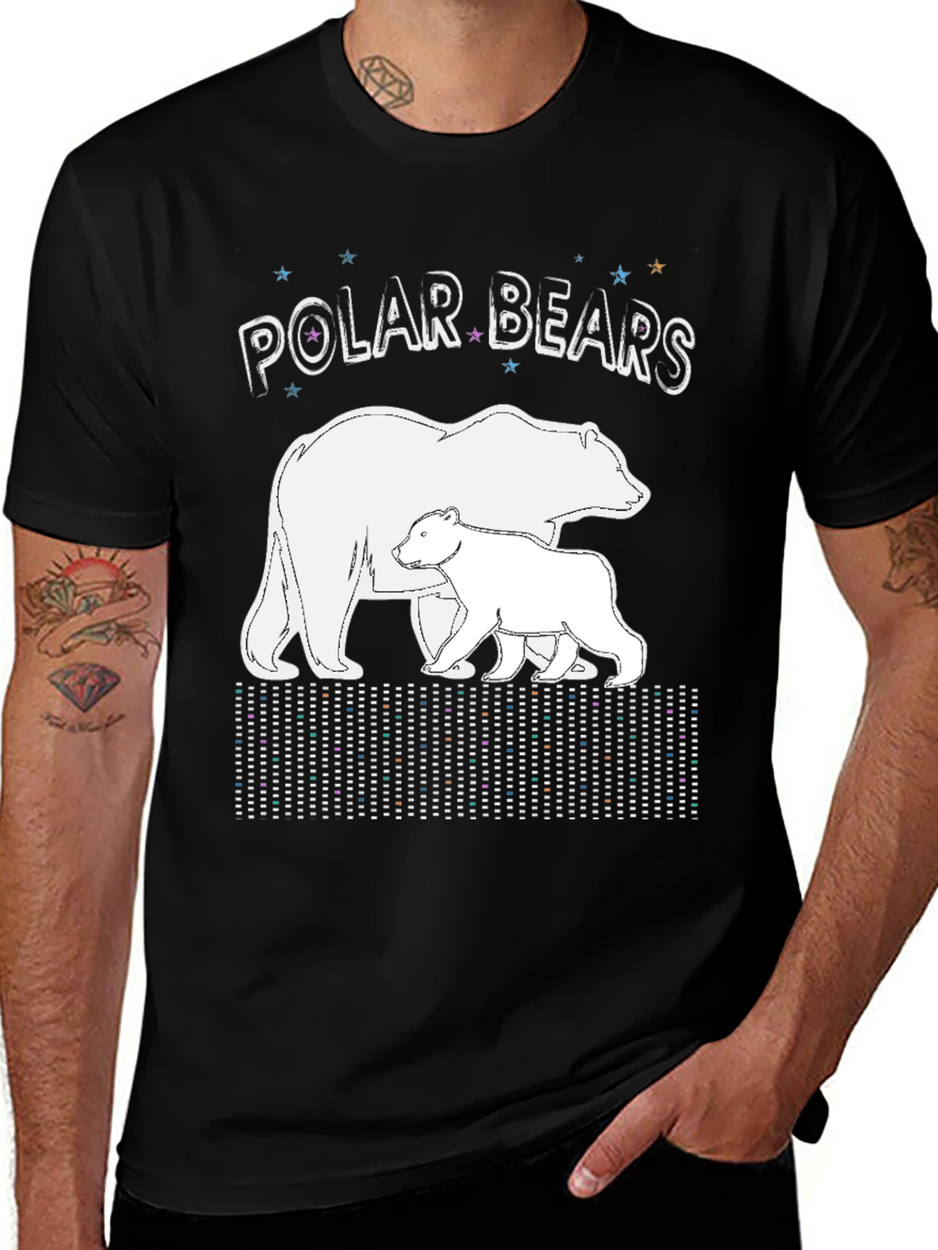 Variant 6 of Polar Bears Graphic Print Crew Neck T-Shirt