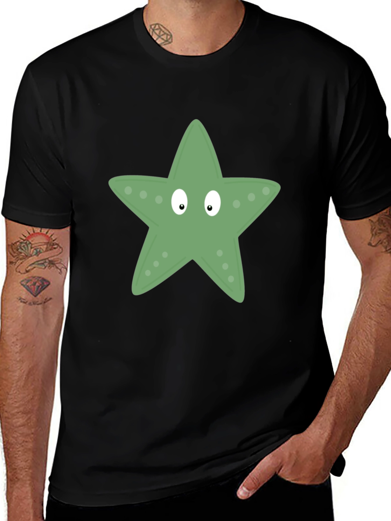 Variant 21 of Starfish Graphic Tee - Funny Cartoon Star Shirt