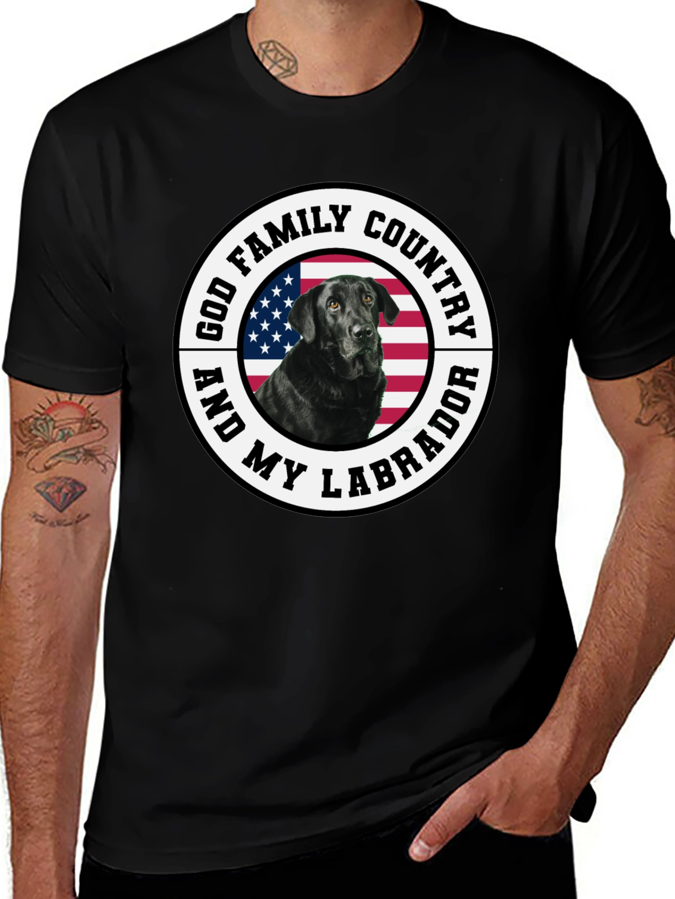God Family Country Labrador T-Shirt