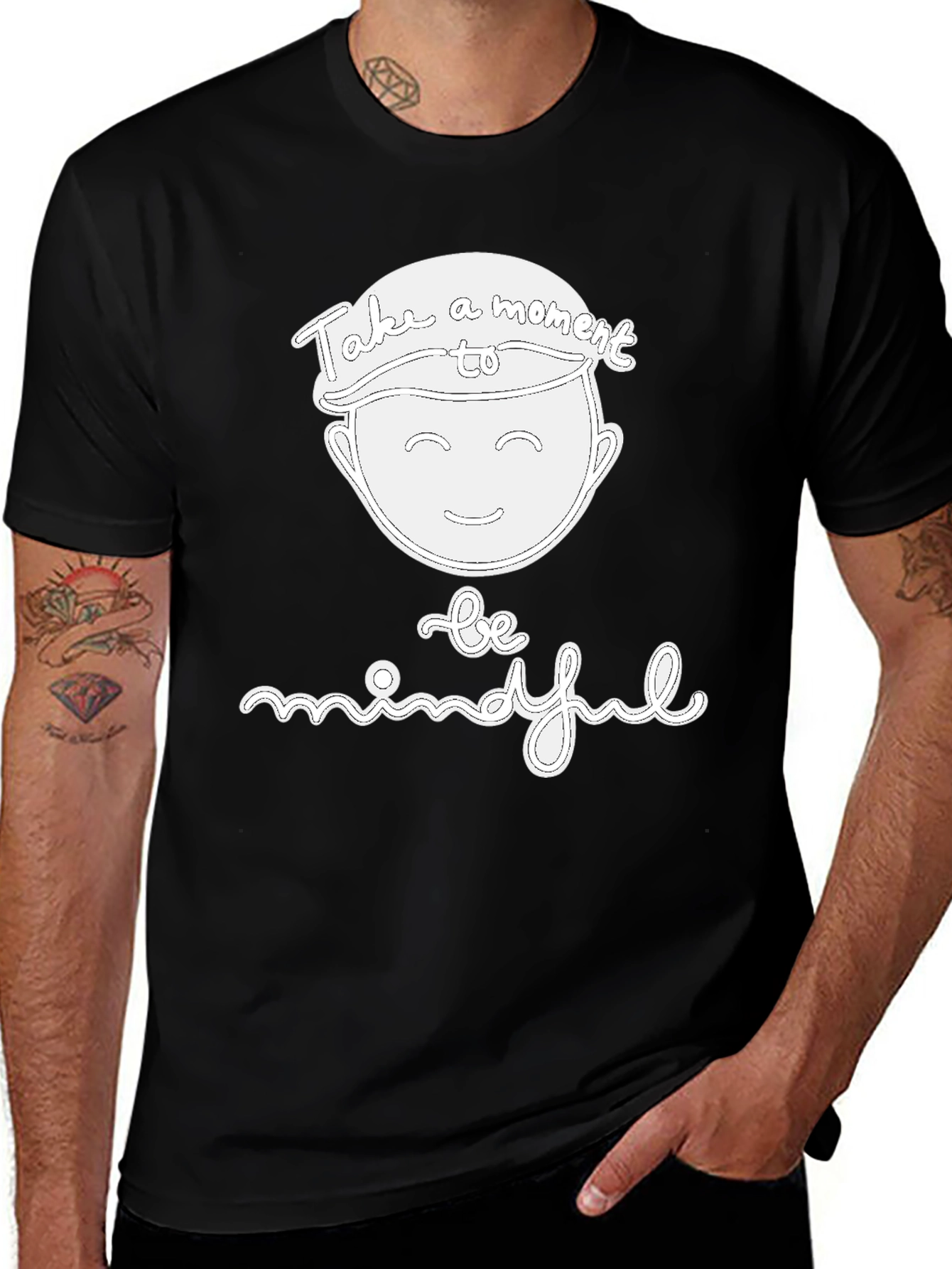 Variant 25 of Mindful Moment Graphic T-Shirt - Black Casual Tee