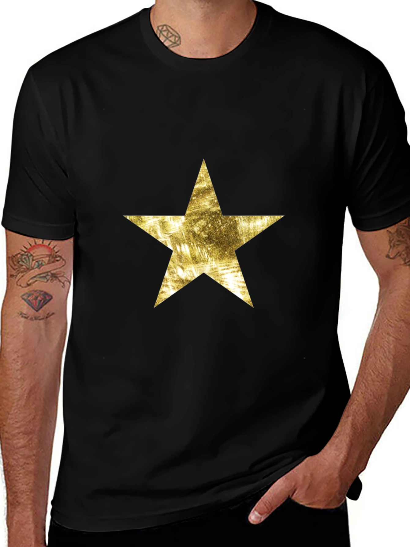Golden Star Black T-Shirt