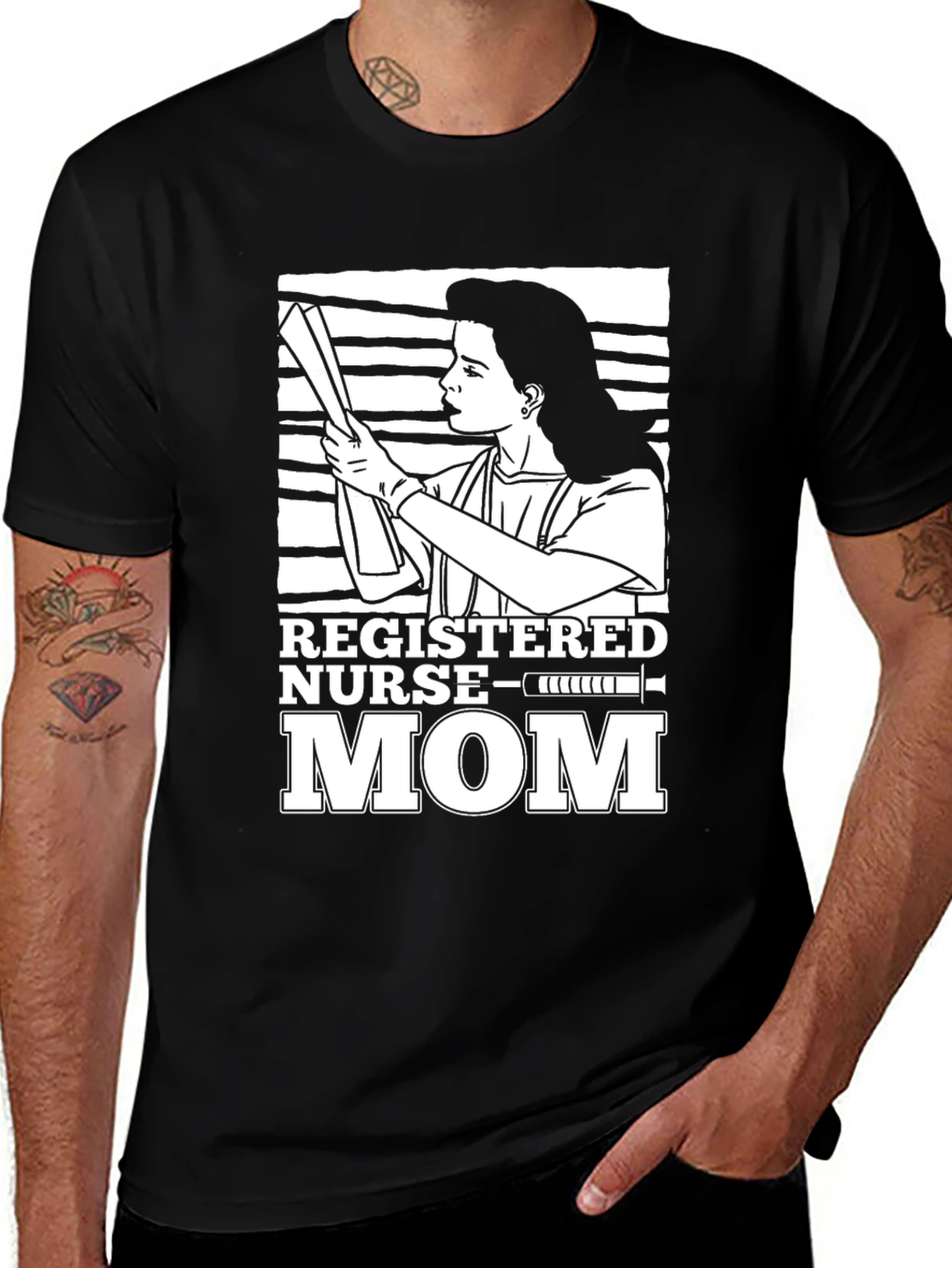 Variant 22 of Registered Nurse Mom T-Shirt - Medical Hero Tee