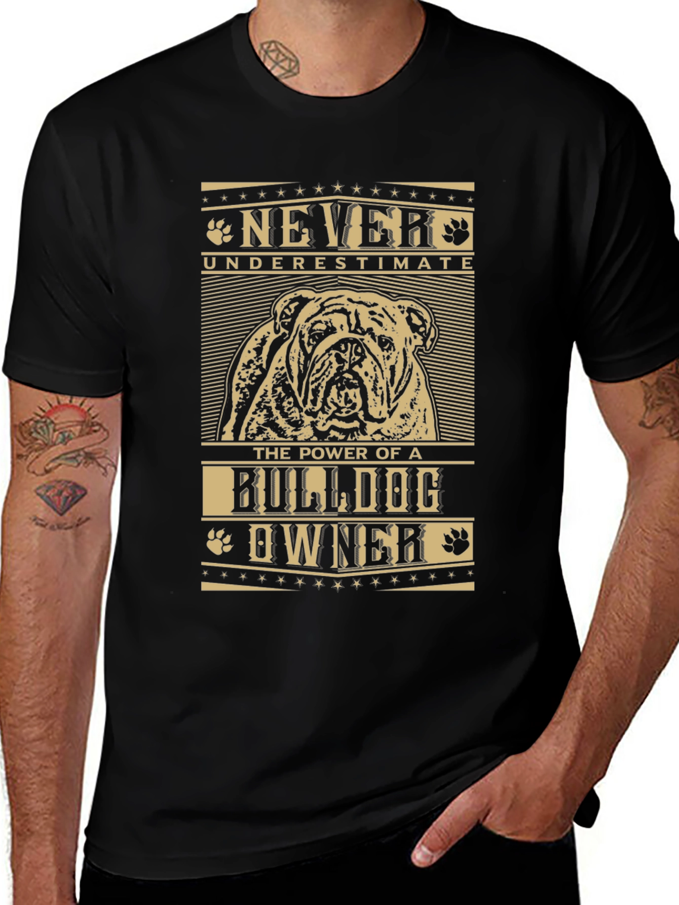 Variant 16 of Bulldog Owner T-Shirt - Never Underestimate the Power