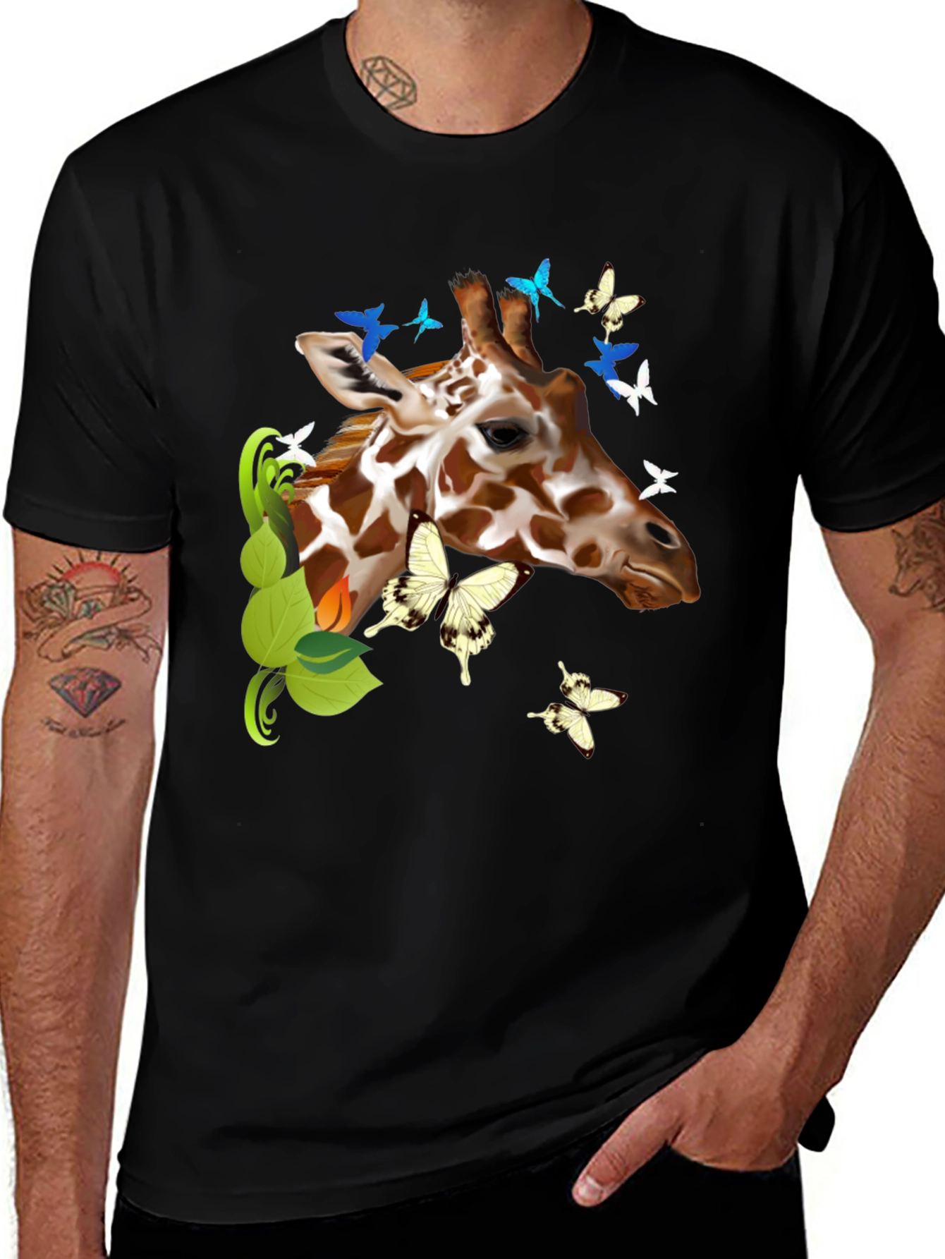 Variant 25 of Giraffe & Butterfly Graphic Tee