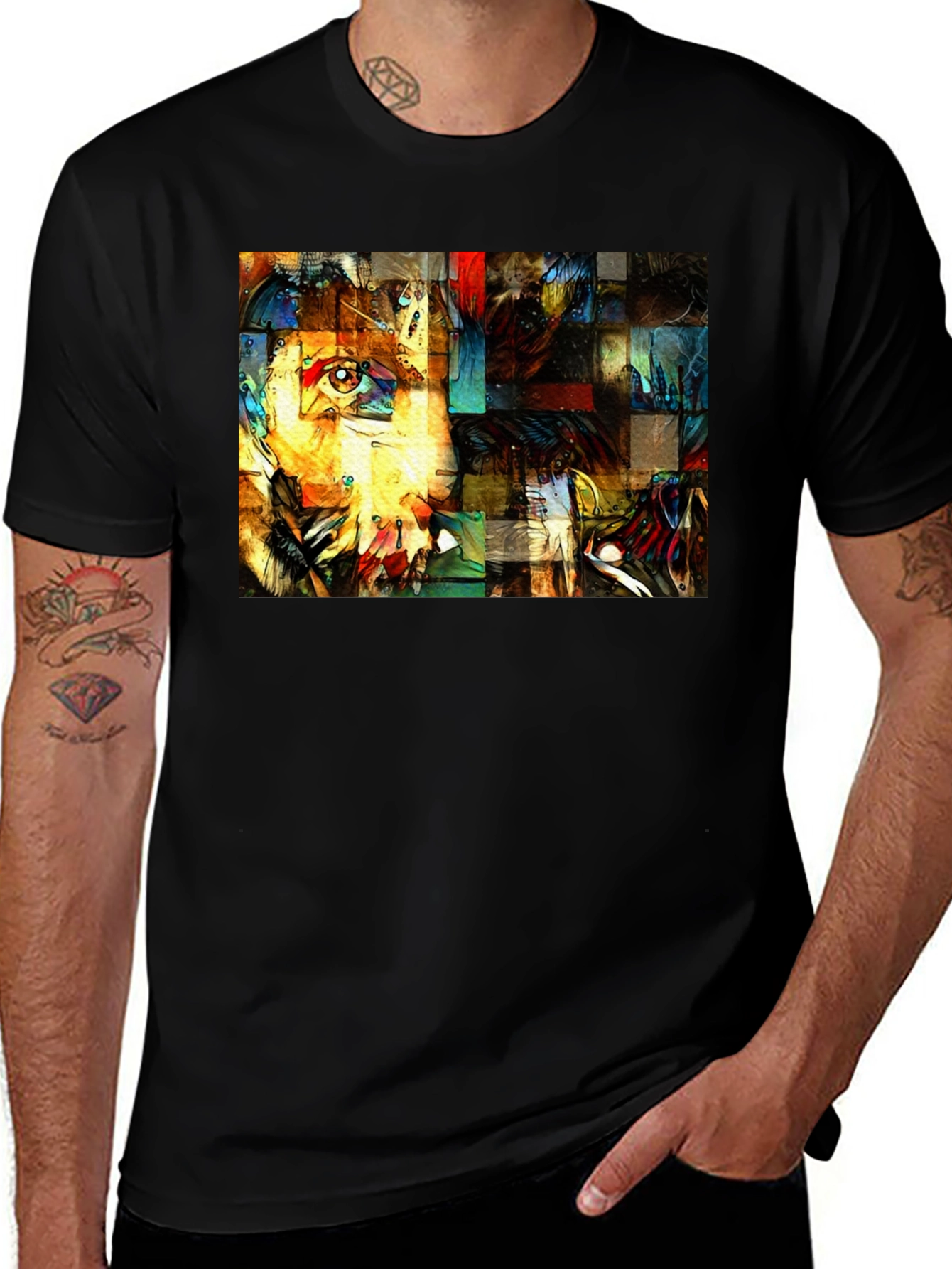 Variant 22 of Abstract Art Black T-Shirt - Unique Design