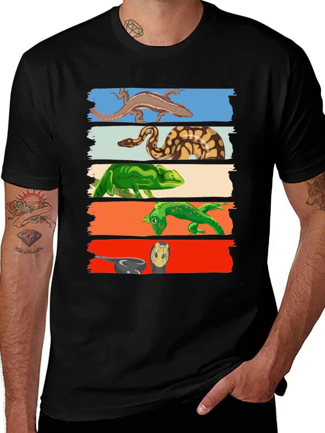 Variant 7 of Reptile Lover T-Shirt: Lizards, Snakes Graphic Tee
