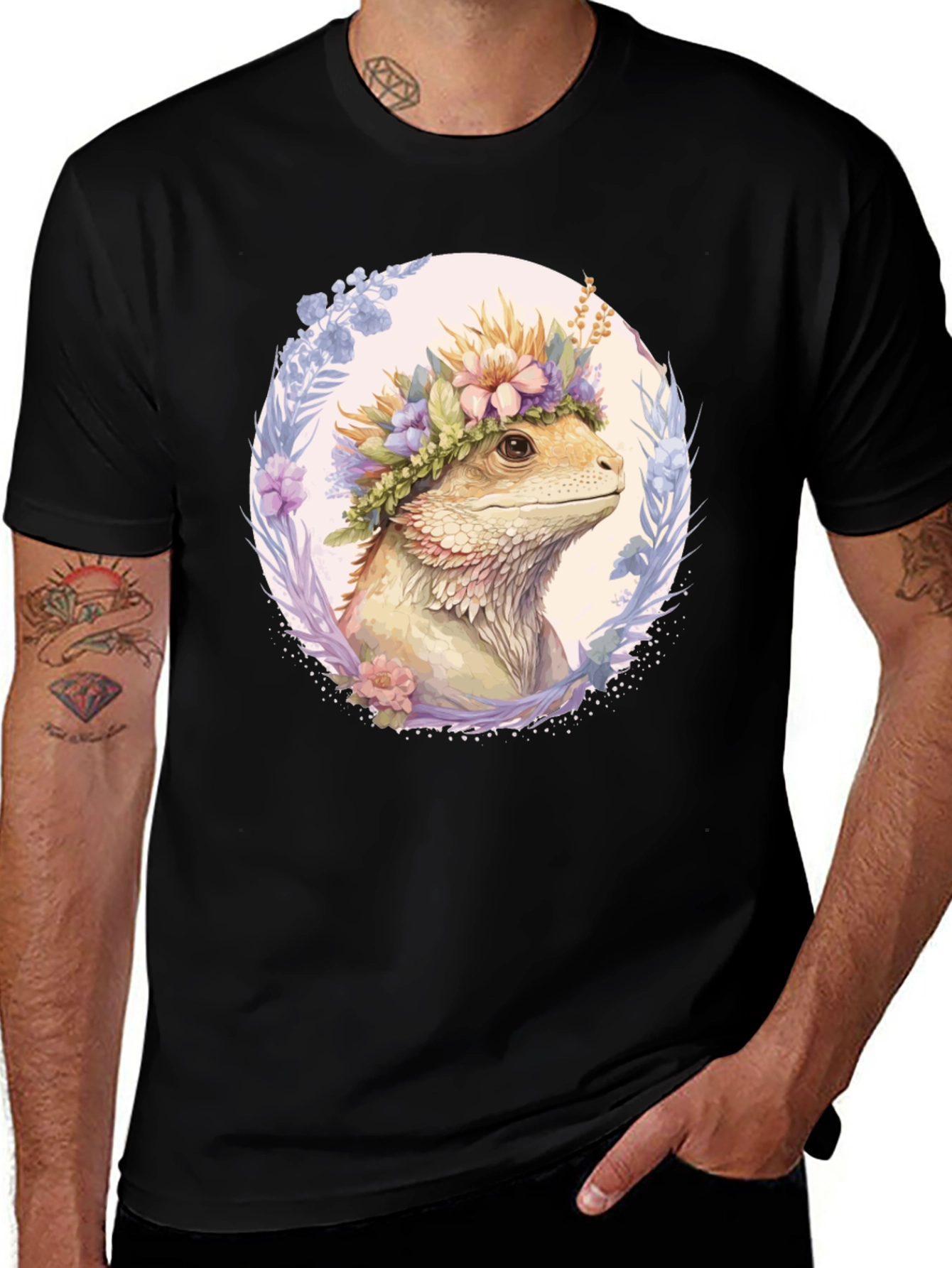 Variant 26 of Bearded Dragon Flower Crown T-Shirt