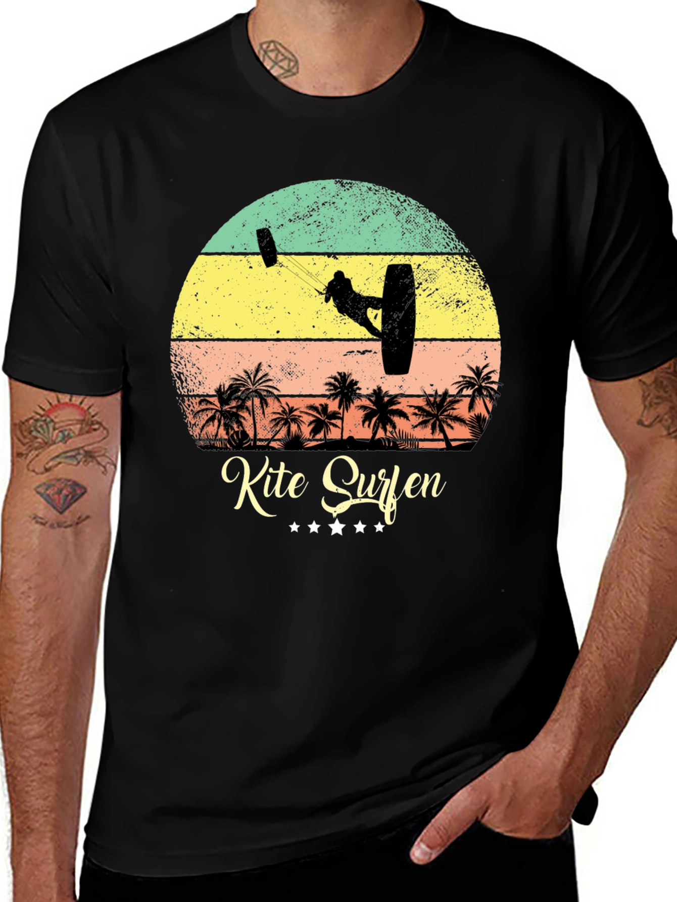 Variant 17 of Kite Surfing Palm Tree Graphic T-Shirt