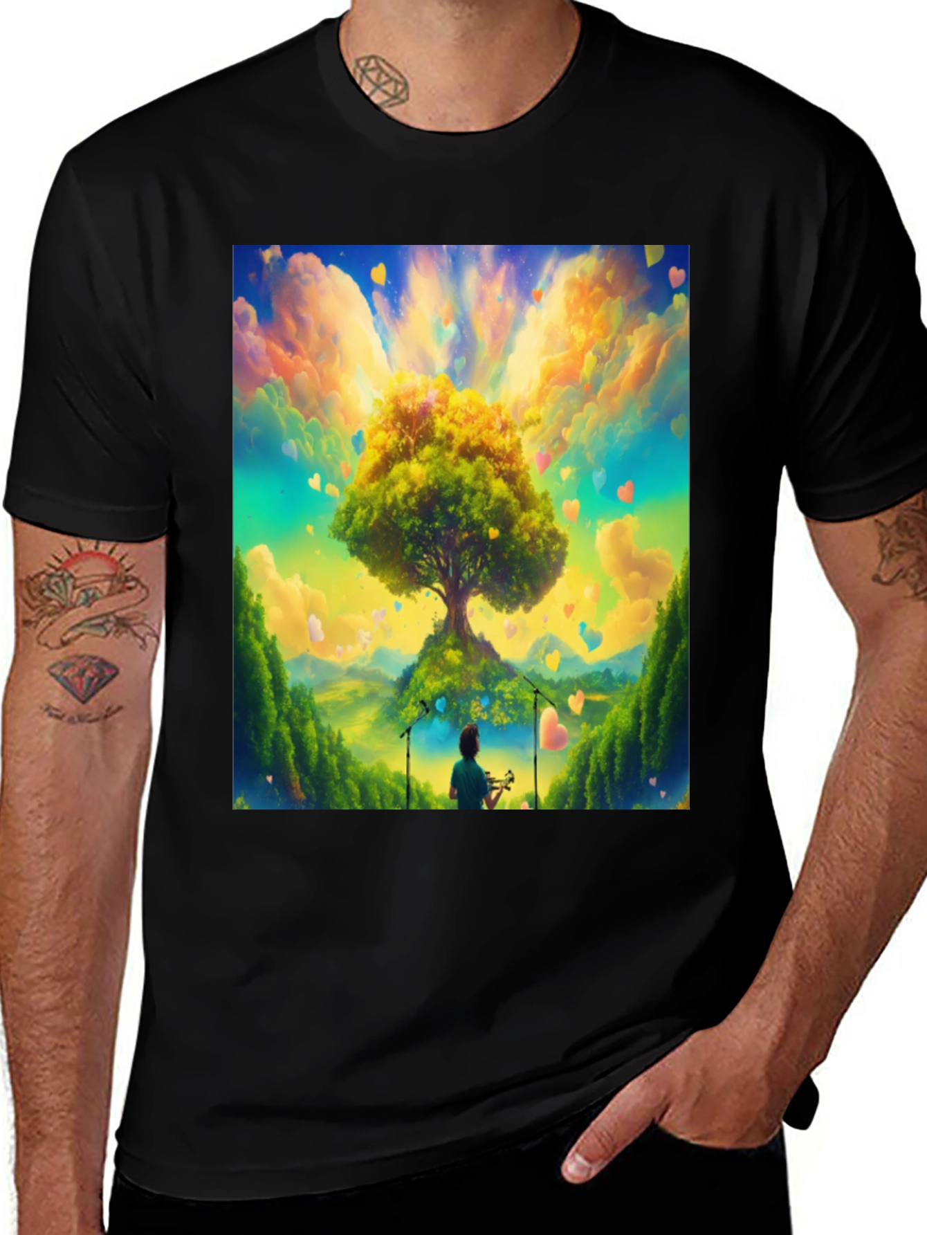 Variant 6 of Nature's Harmony Tee - Heart Tree Design