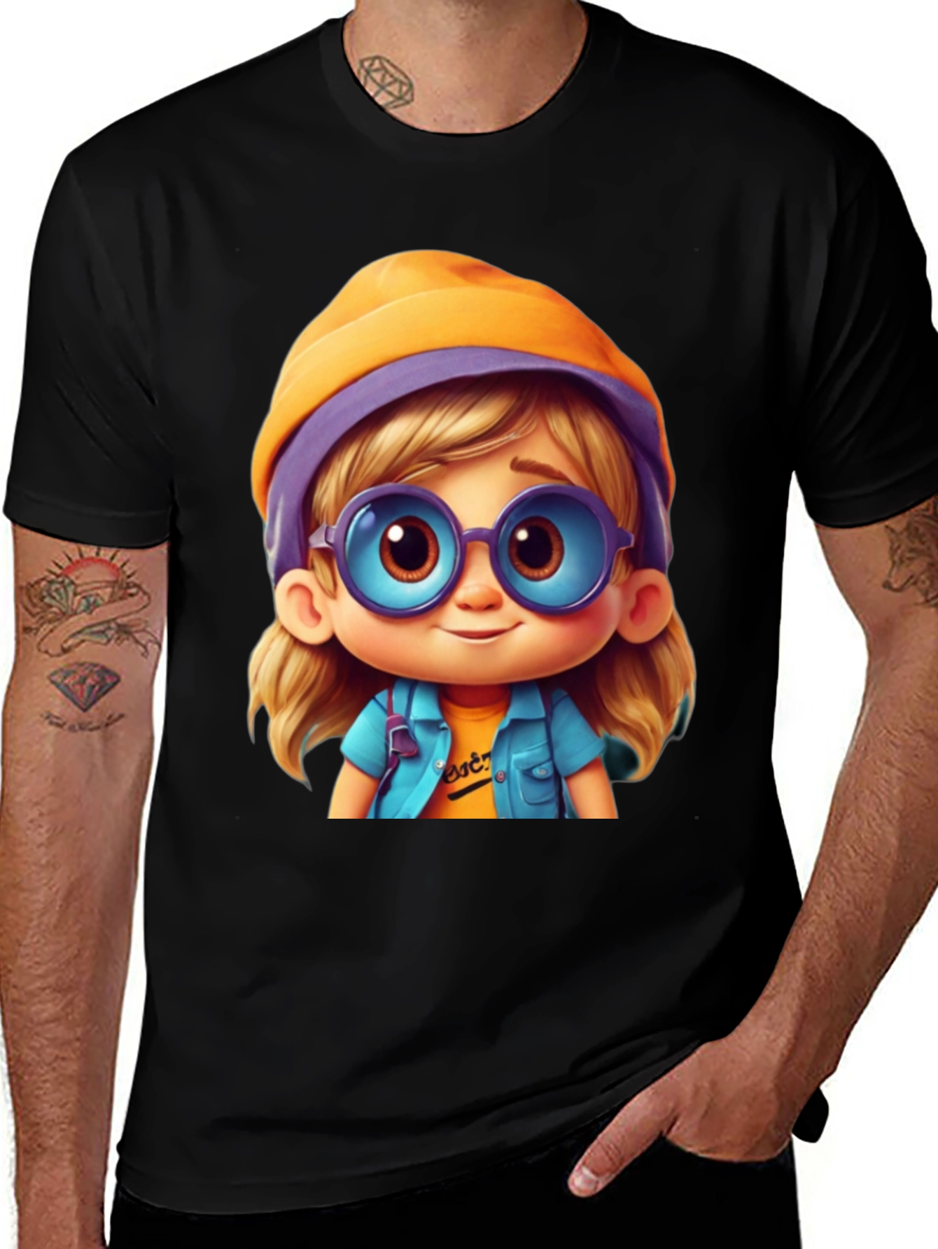 Variant 8 of Cartoon Girl Graphic Tee - Unique Style