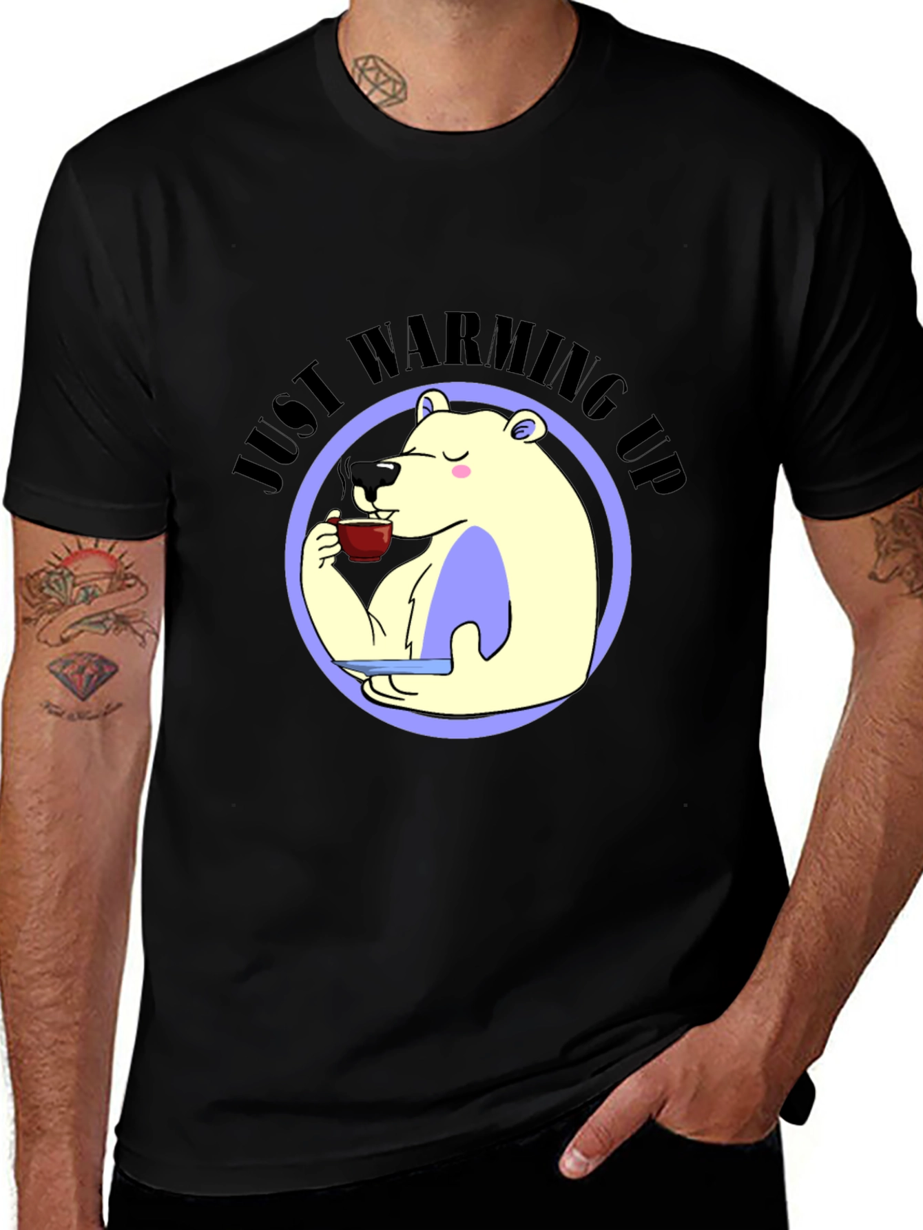 Variant 17 of Just Warming Up T-Shirt - Polar Bear Coffee Tee
