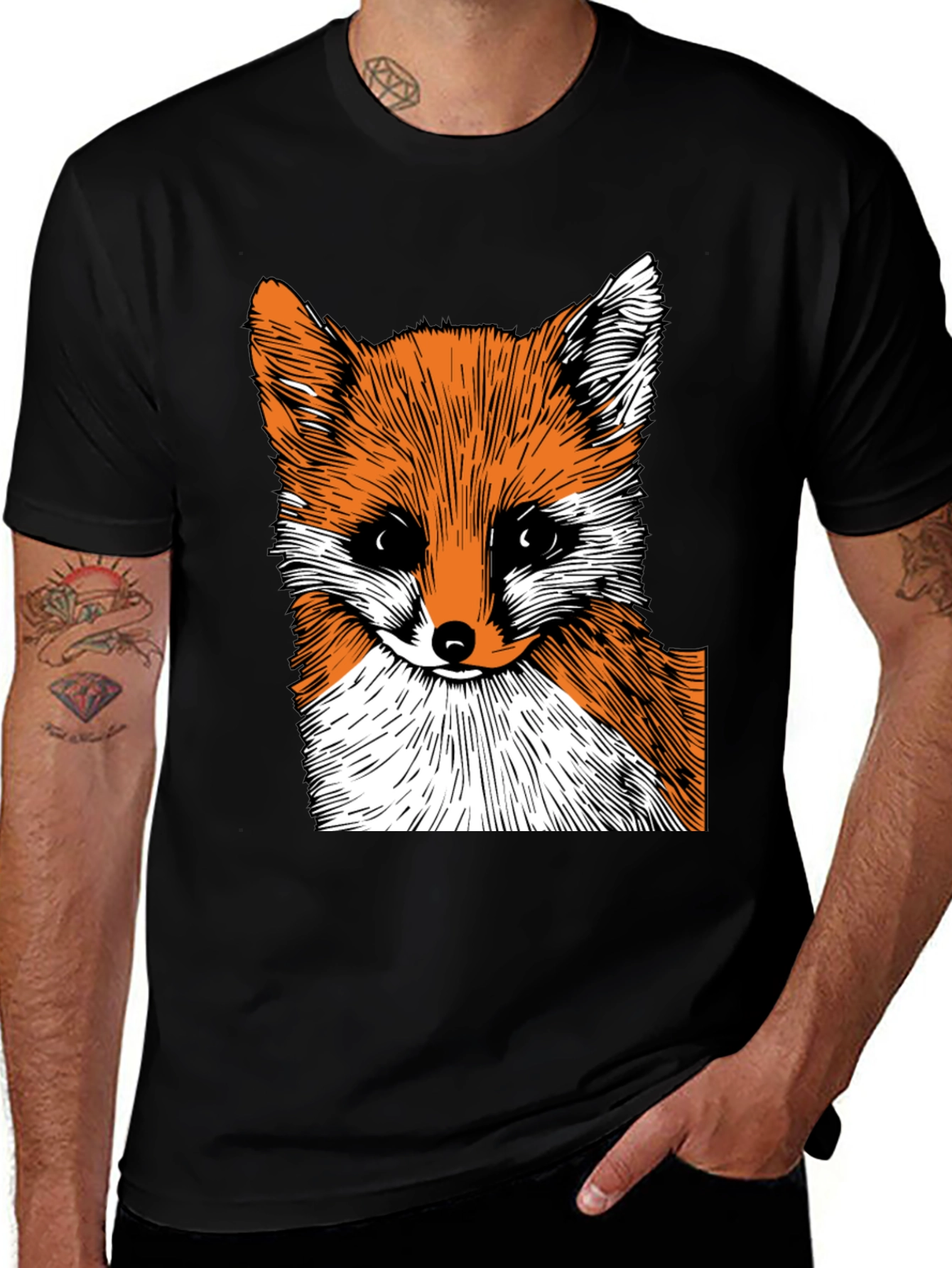 Variant 24 of Fox Graphic Print T-Shirt - Black