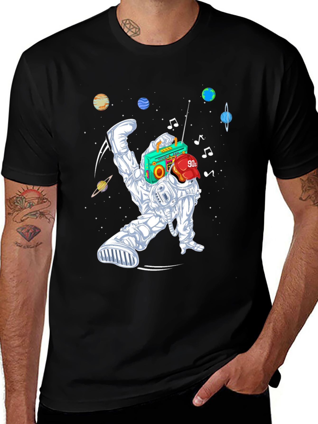 Variant 22 of Astronaut Boombox T-Shirt - Space Dance Party