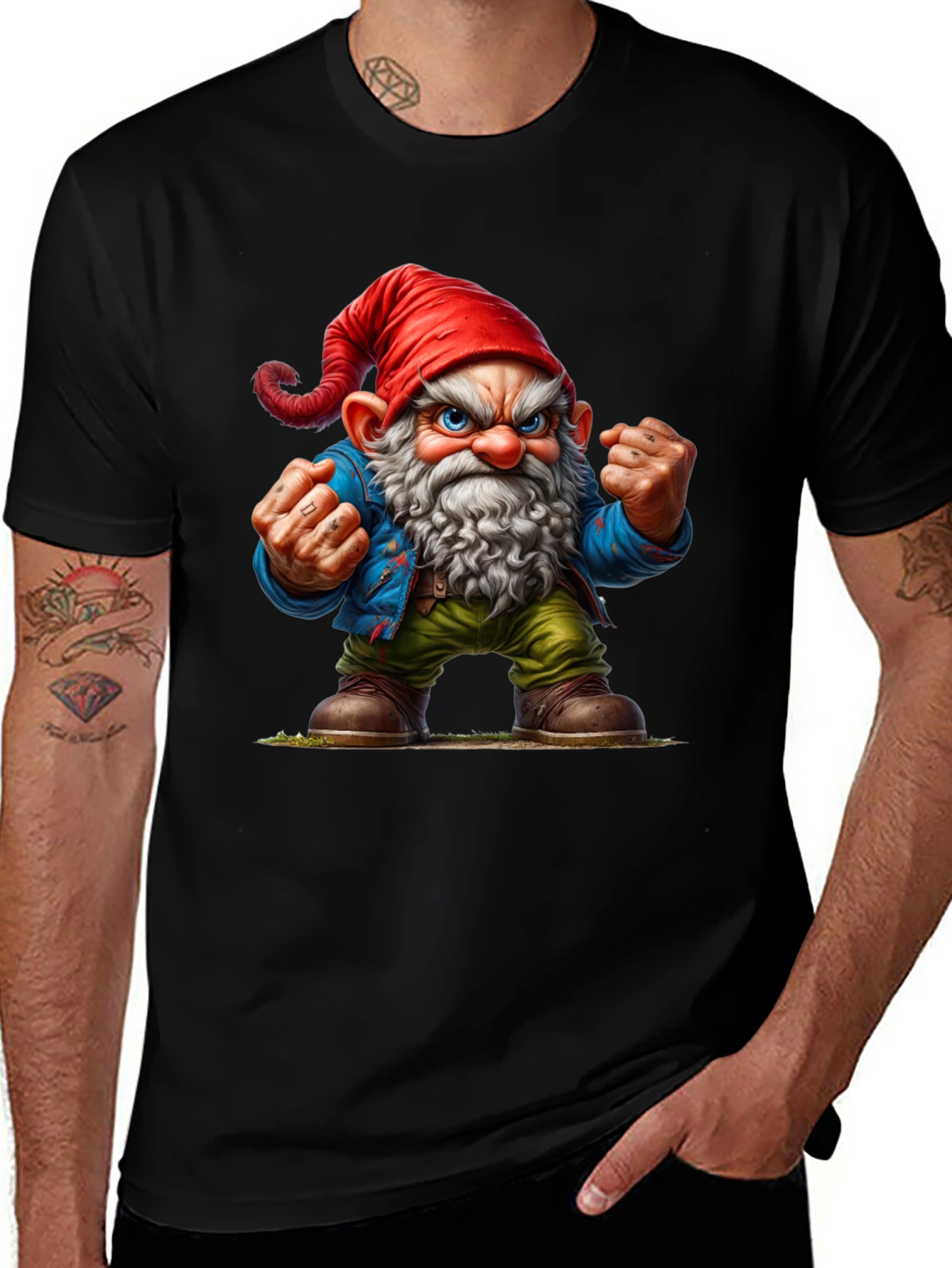 Grumpy Gnome T-Shirt - Cartoon Style