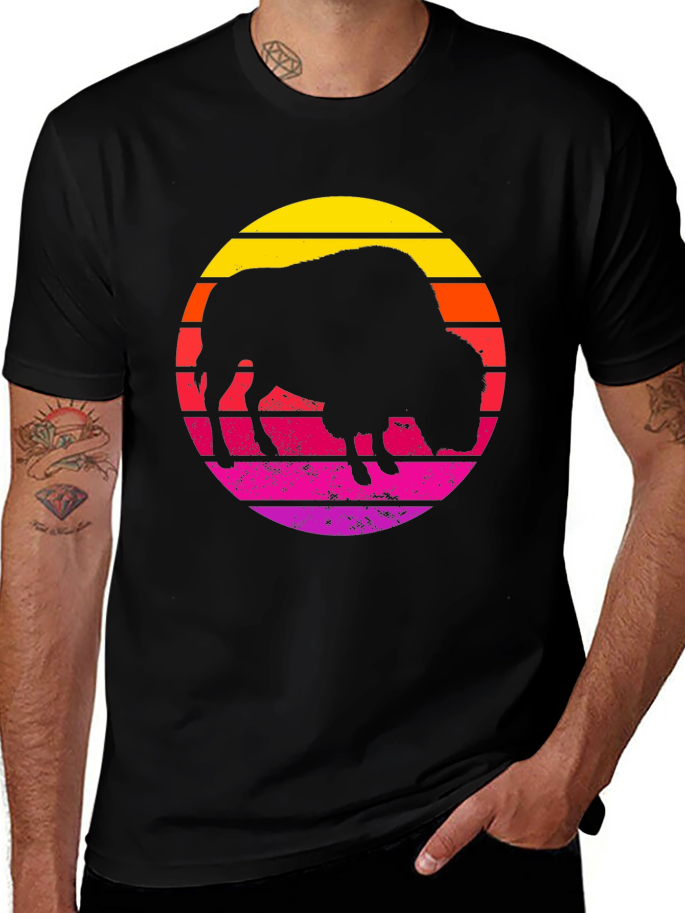 Variant 30 of Retro Bison Graphic T-Shirt