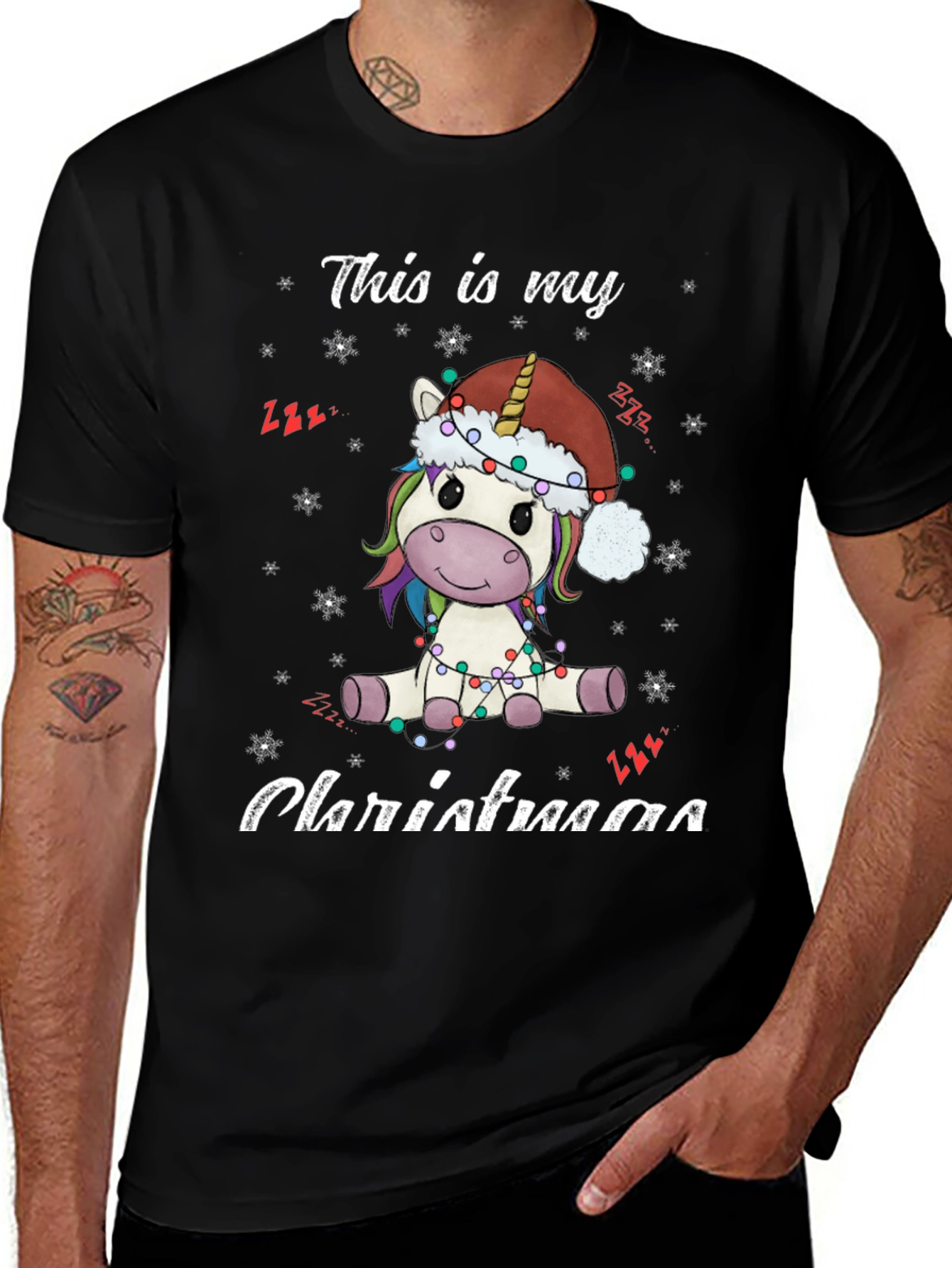 Unicorn Christmas T-Shirt - Holiday Festive Tee